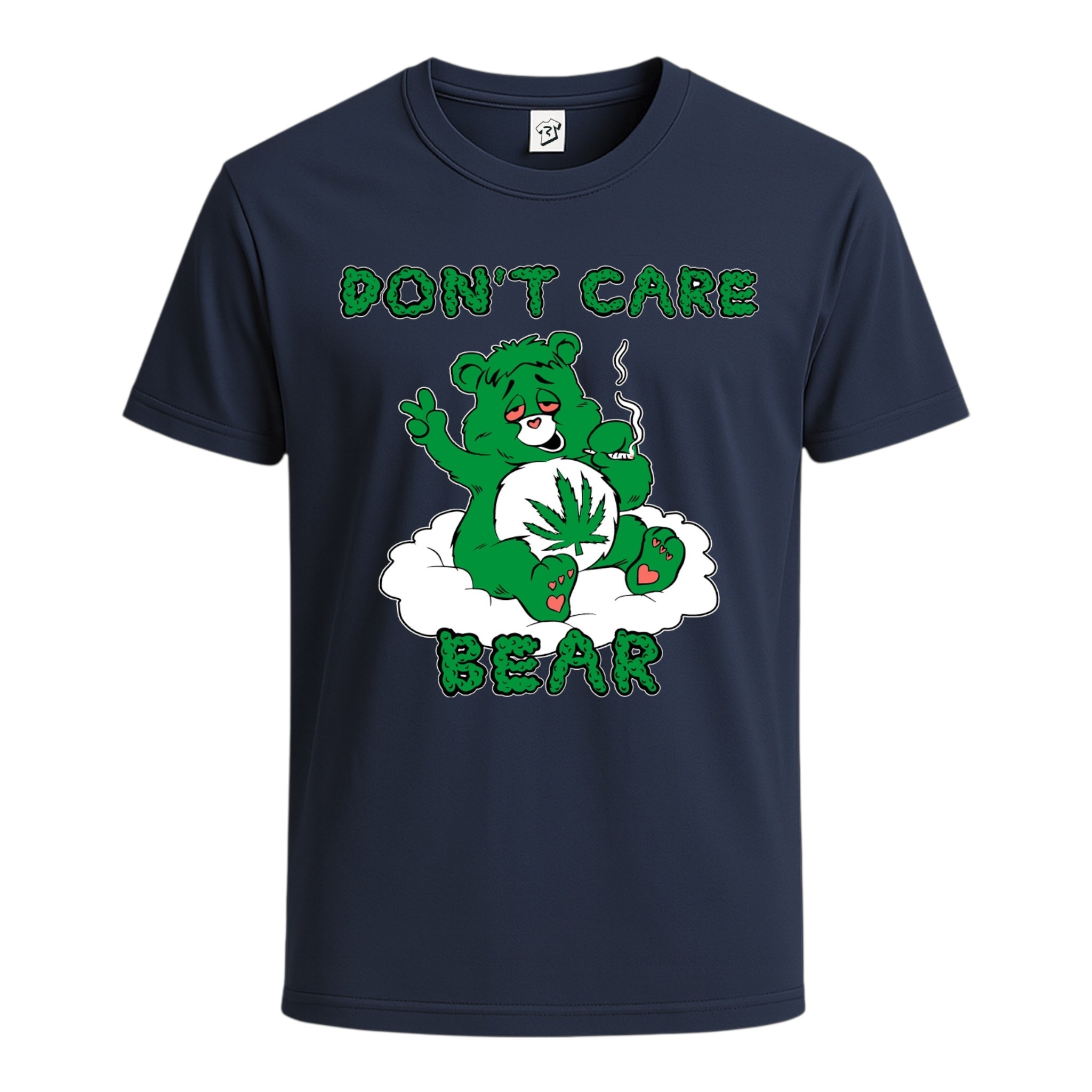 Tees Club graphic tee Don't Care Lazy Bear - Cotton Tee Navy Size L detail