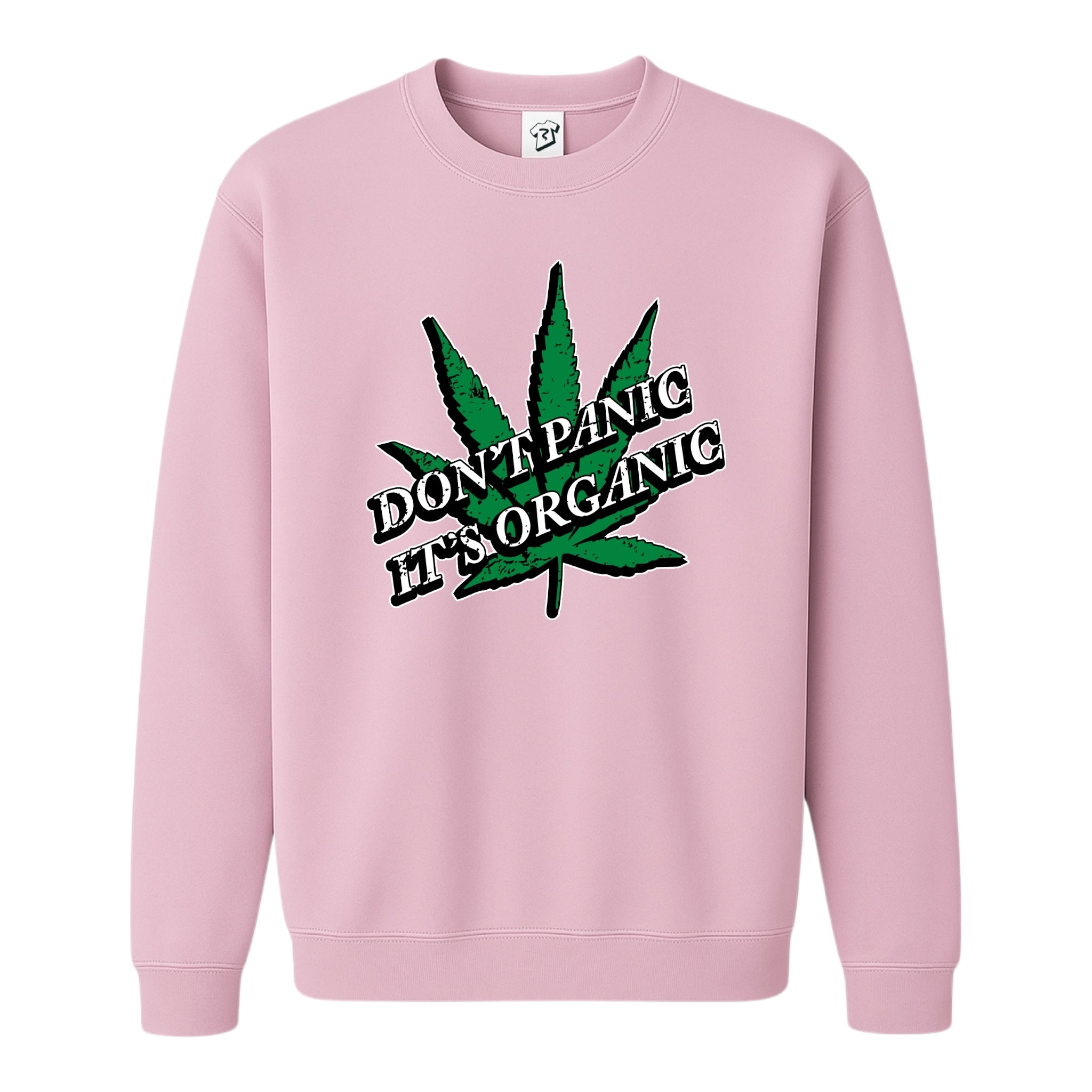Tees Club crewneck sweatshirt Don't Panic It's Organic - Sweatshirt Black Size M detail