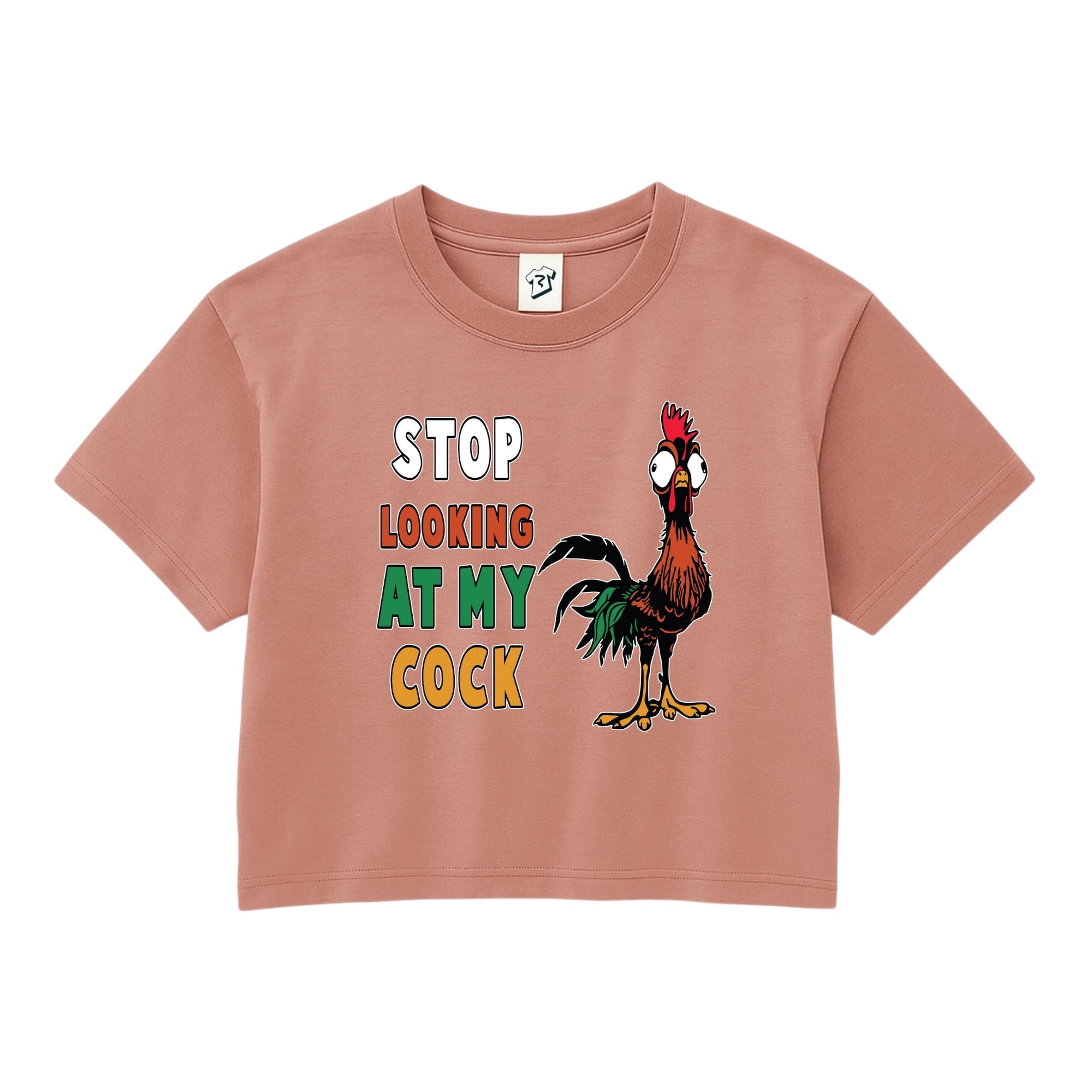 Tees Club crop top Stop Looking At My Cock - Crop Top Black Size XS back view