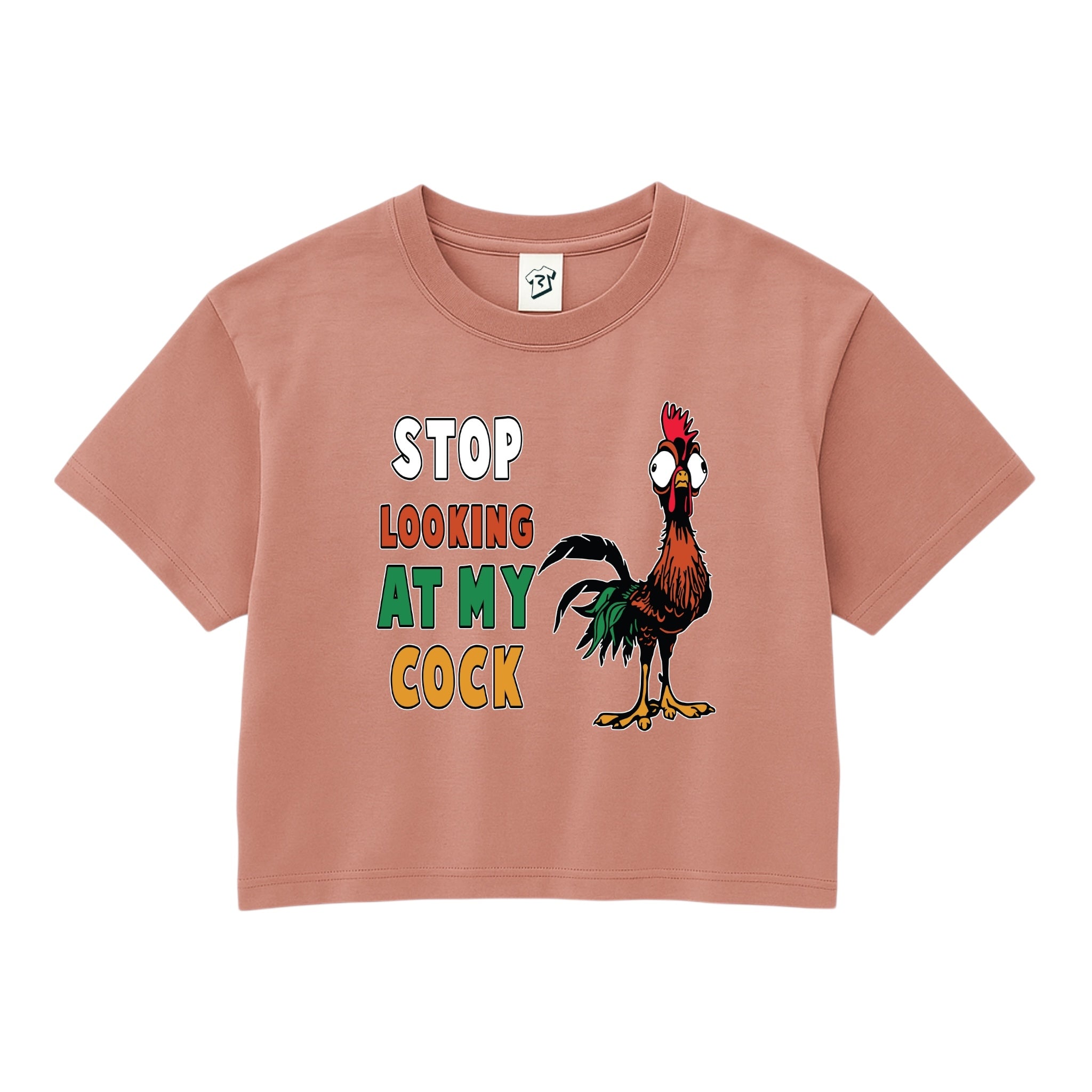 Tees Club crop top Stop Looking At My Cock - Crop Top Black Size XS back view