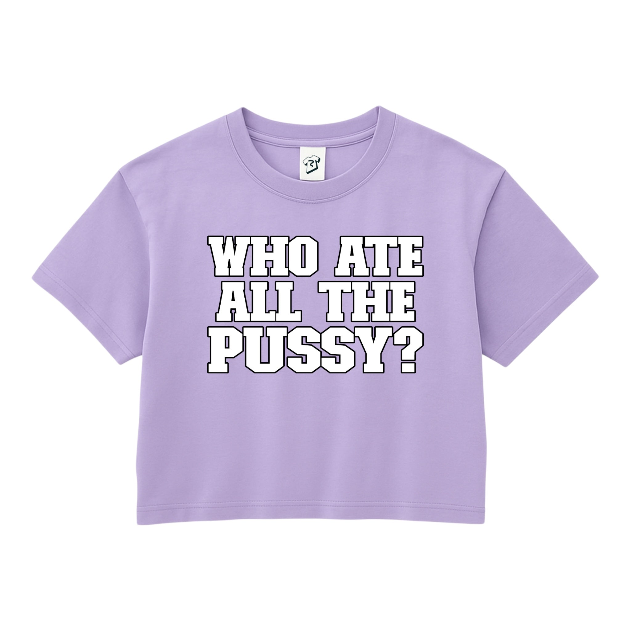 Tees Club crop top Who Ate All The Pussy? - Crop Top Black Size S detail
