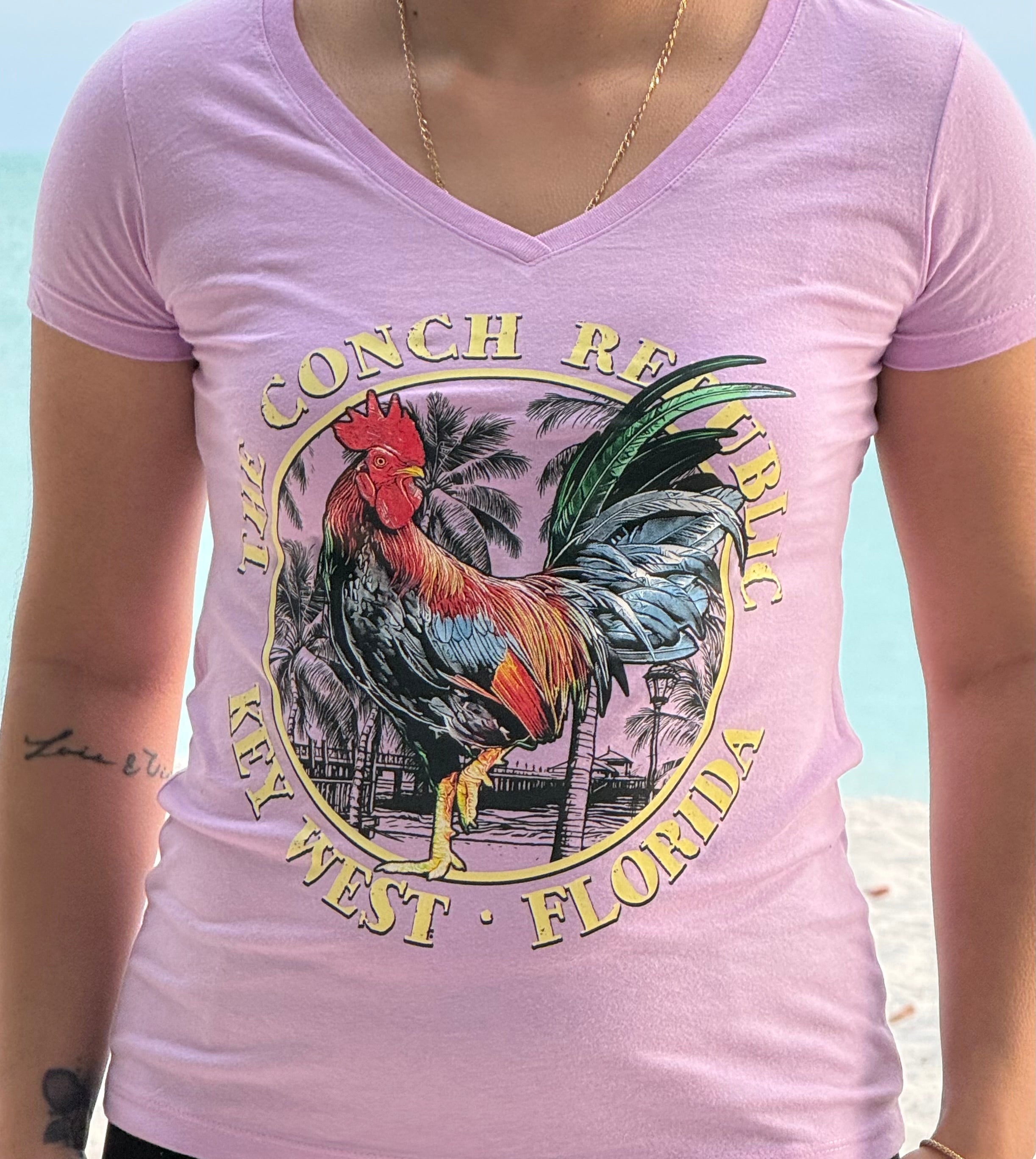 Rooster Conch Rep KW - V-Neck Tee