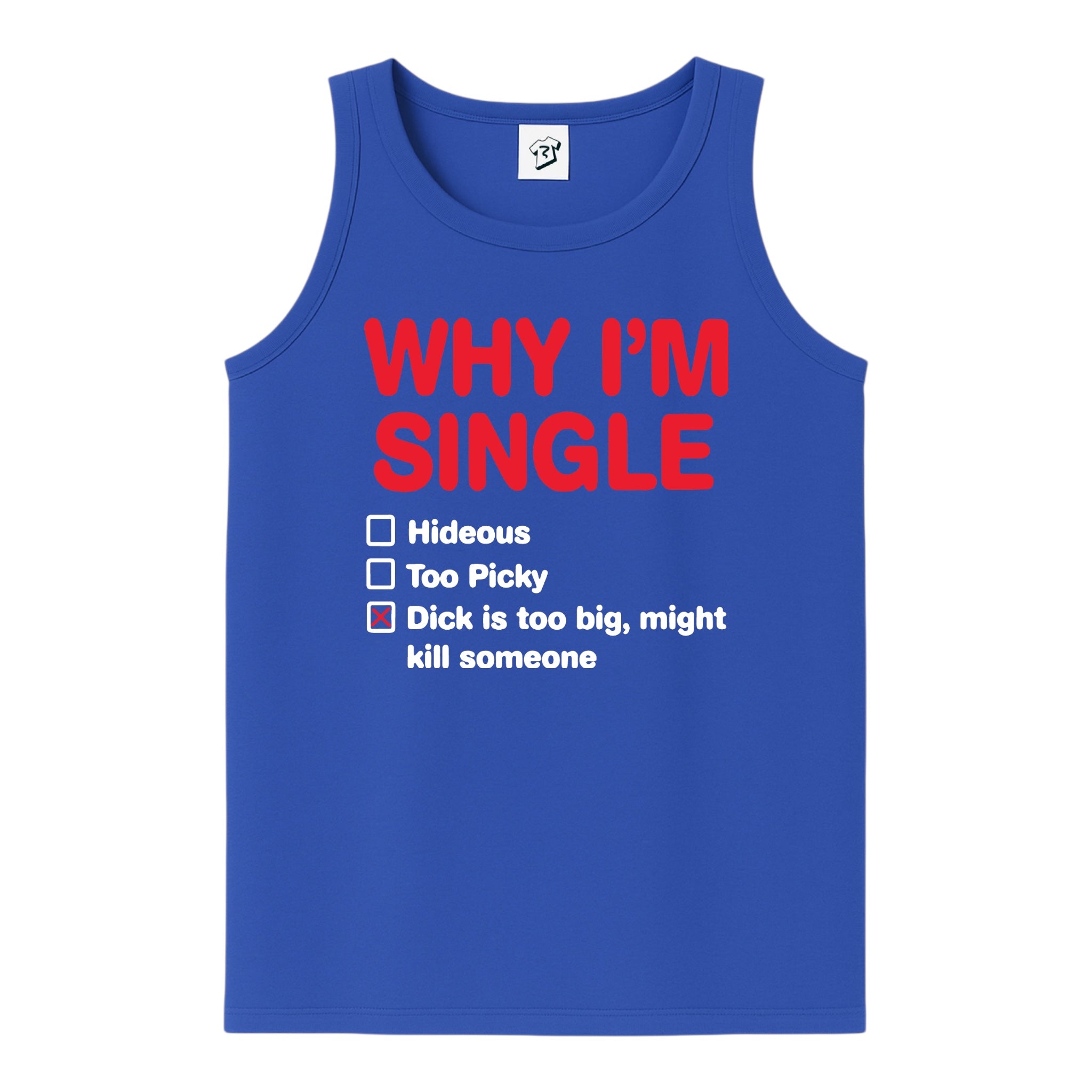 Tees Club tank top Why I'm Single - Tank Top Navy Size S back view