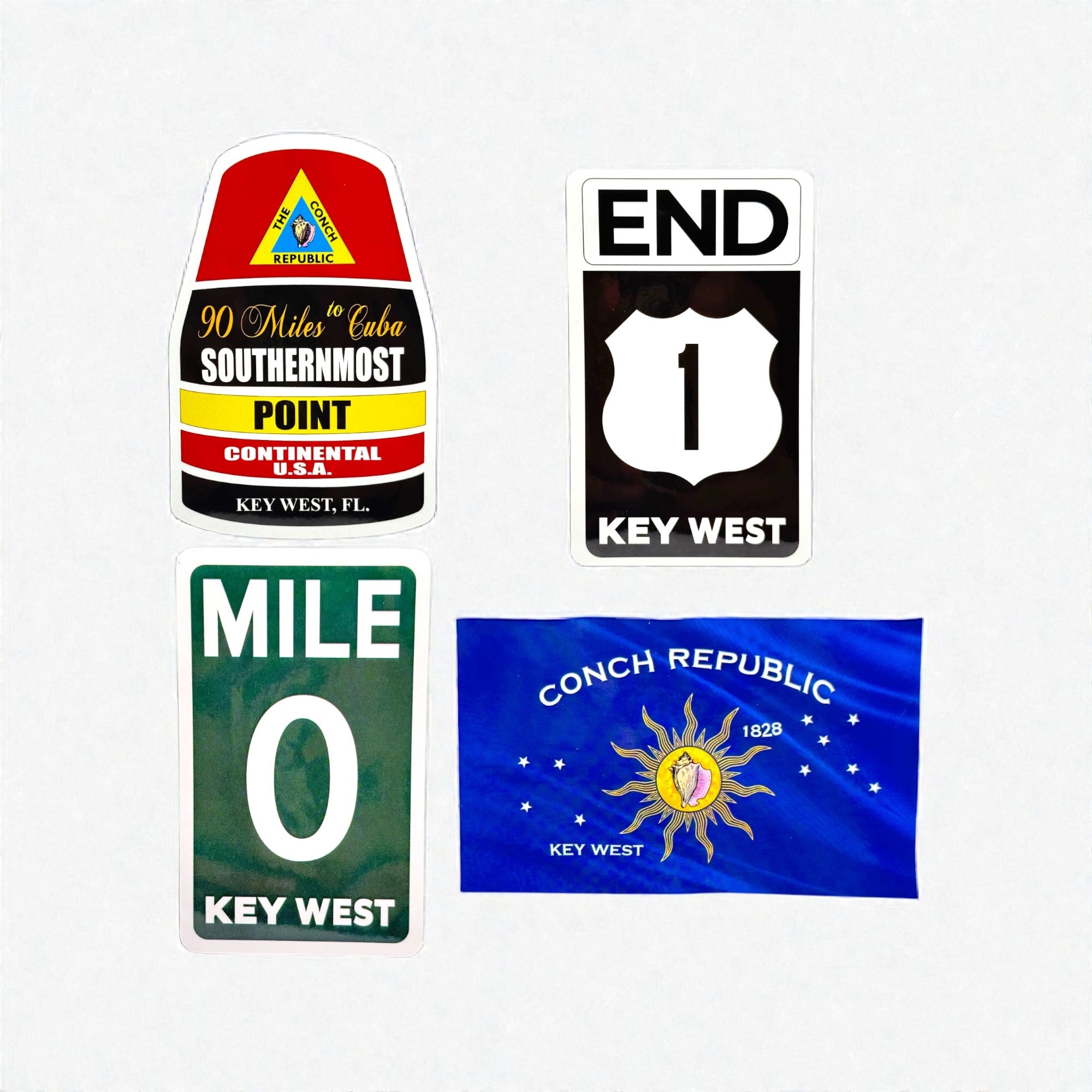 Tees Club vinyl sticker pack Key West Pack - Stickers (4" x 3") X3 pack detail