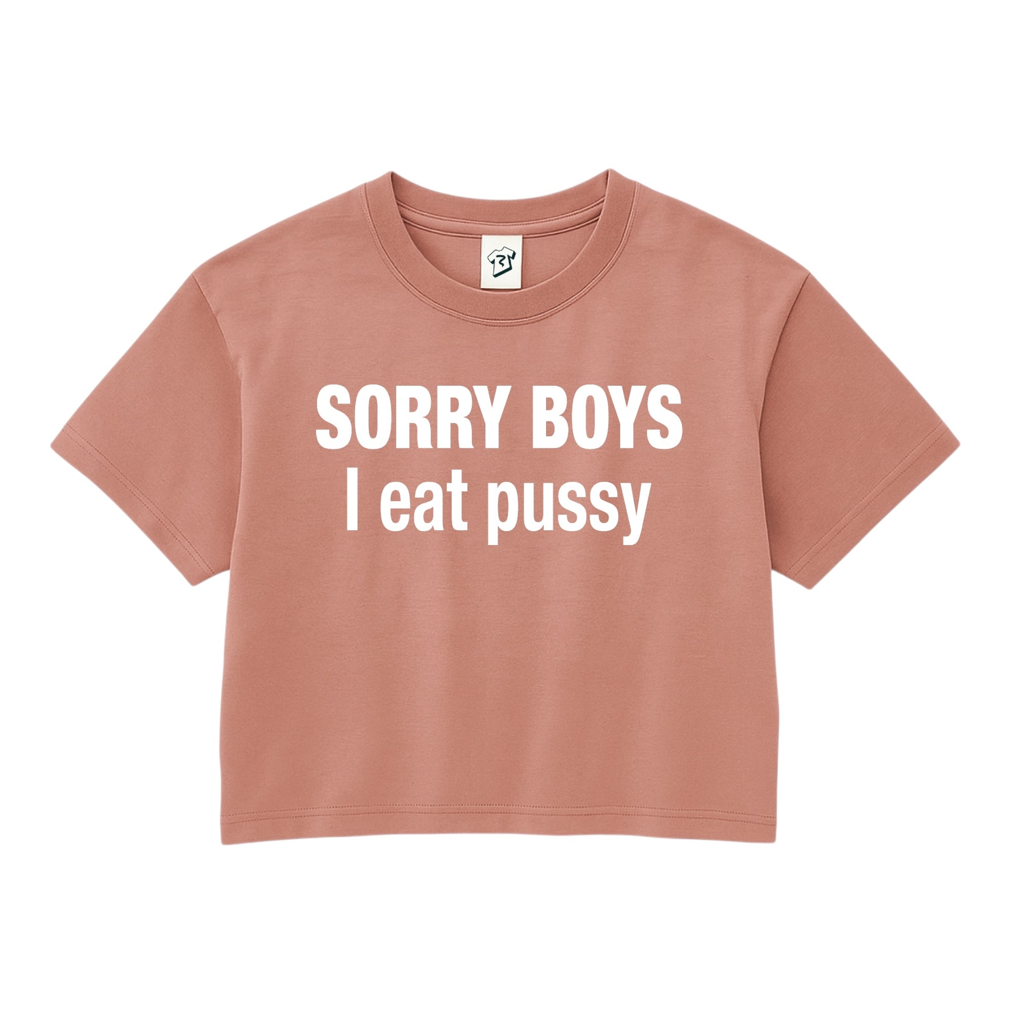 Tees Club crop top Sorry Boys I Eat Pussy - Crop Top Black Size XS front view
