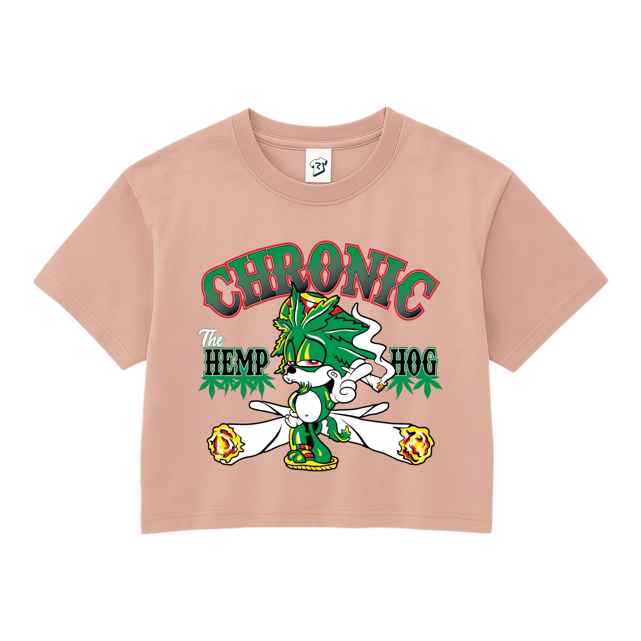 Tees Club crop top Chronic Hemp Dog - Crop Top Black Size S detail