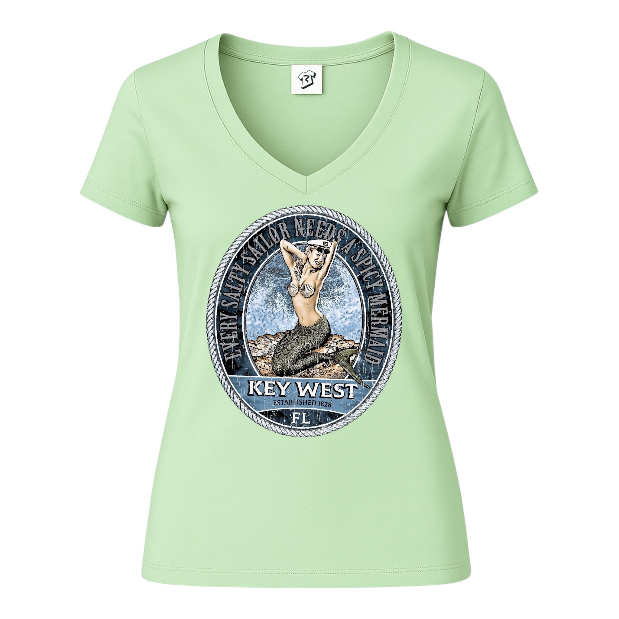 Tees Club v-neck t-shirt Mermaid KW - V-Neck Tee Black Size S detail