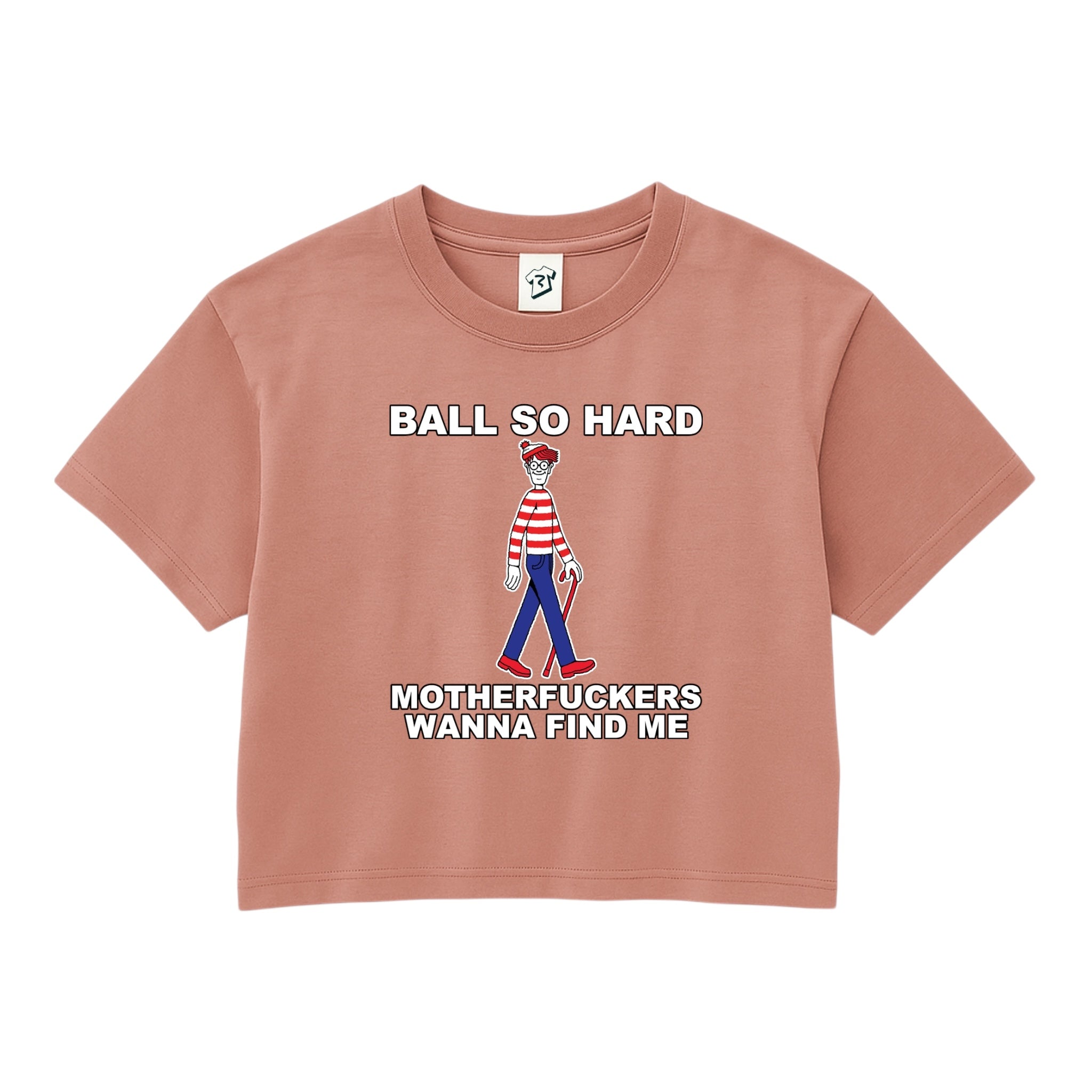 Tees Club crop top Ball So Hard Motherfuckers Wanna Find Me (Waldo) - Crop Top Black Size S detail