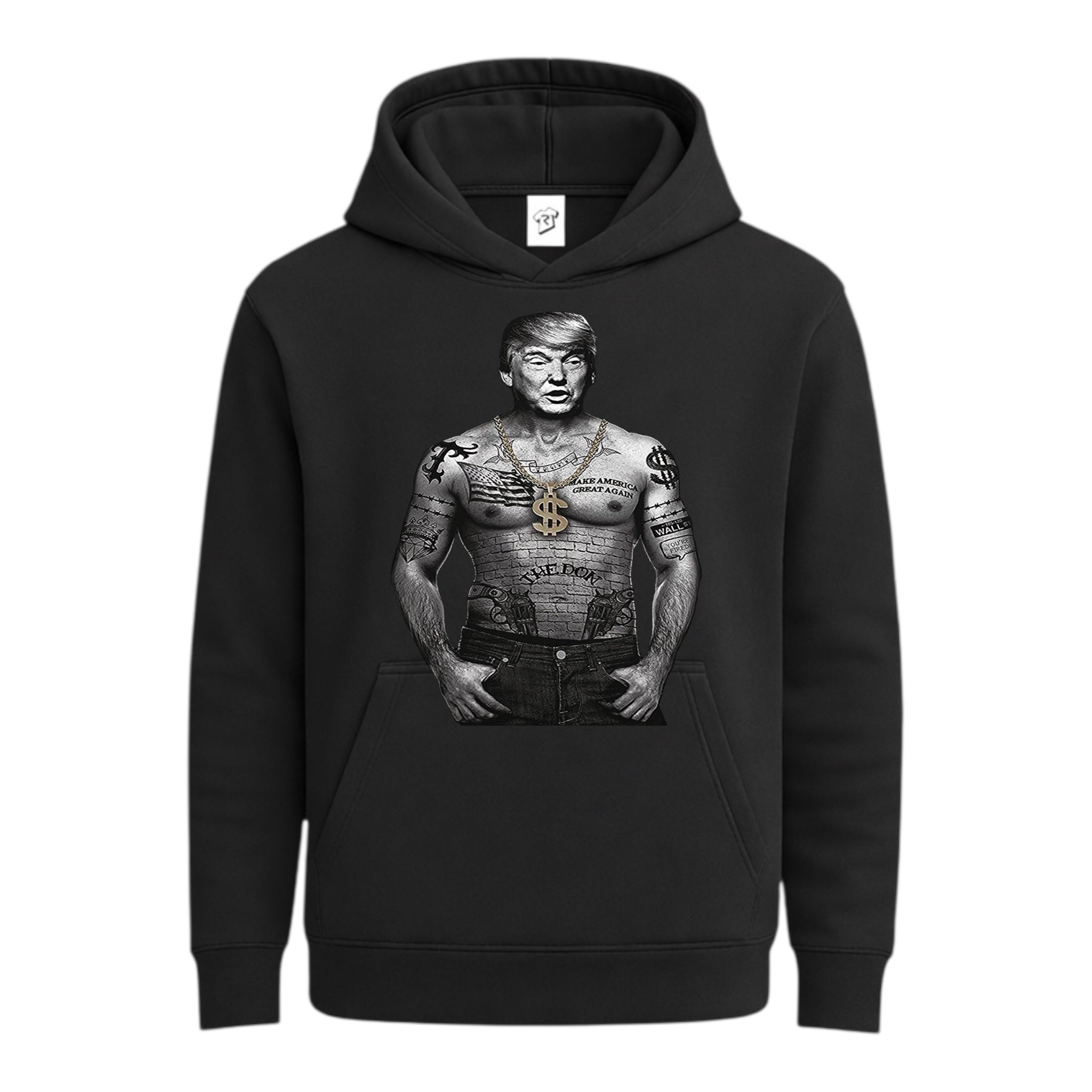 Tees Club streetwear hoodie Trump Tattooed - Hoodie Navy Size M detail