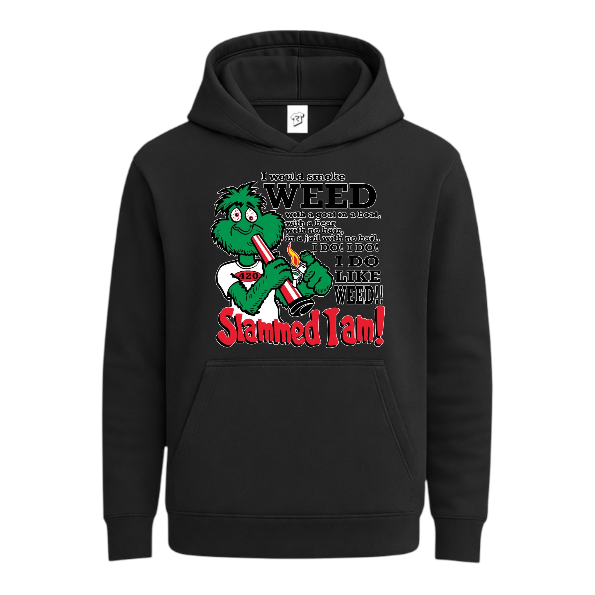 Tees Club streetwear hoodie Slammed I Am Weed - Hoodie Navy Size M detail