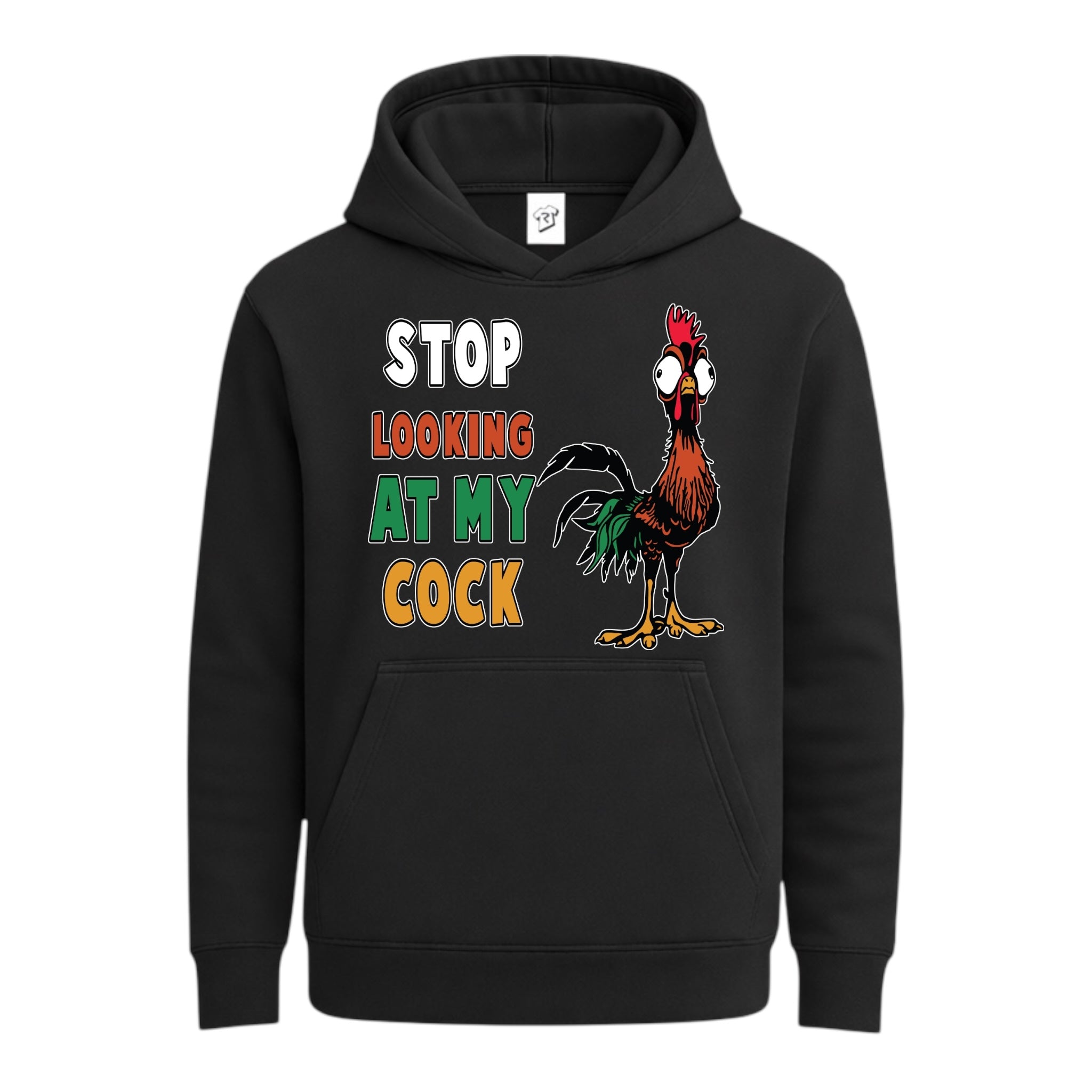 Tees Club streetwear hoodie Stop Looking At My Cock - Hoodie Navy Size S back view