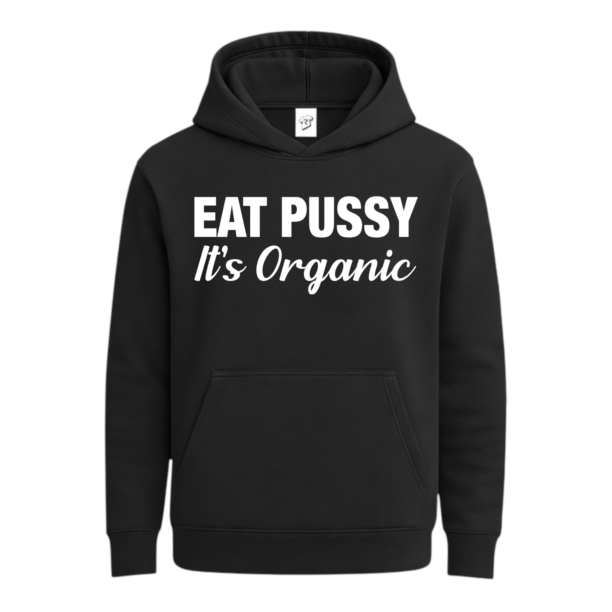 Tees Club streetwear hoodie Eat Pussy It's Organic - Hoodie Navy Size S back view