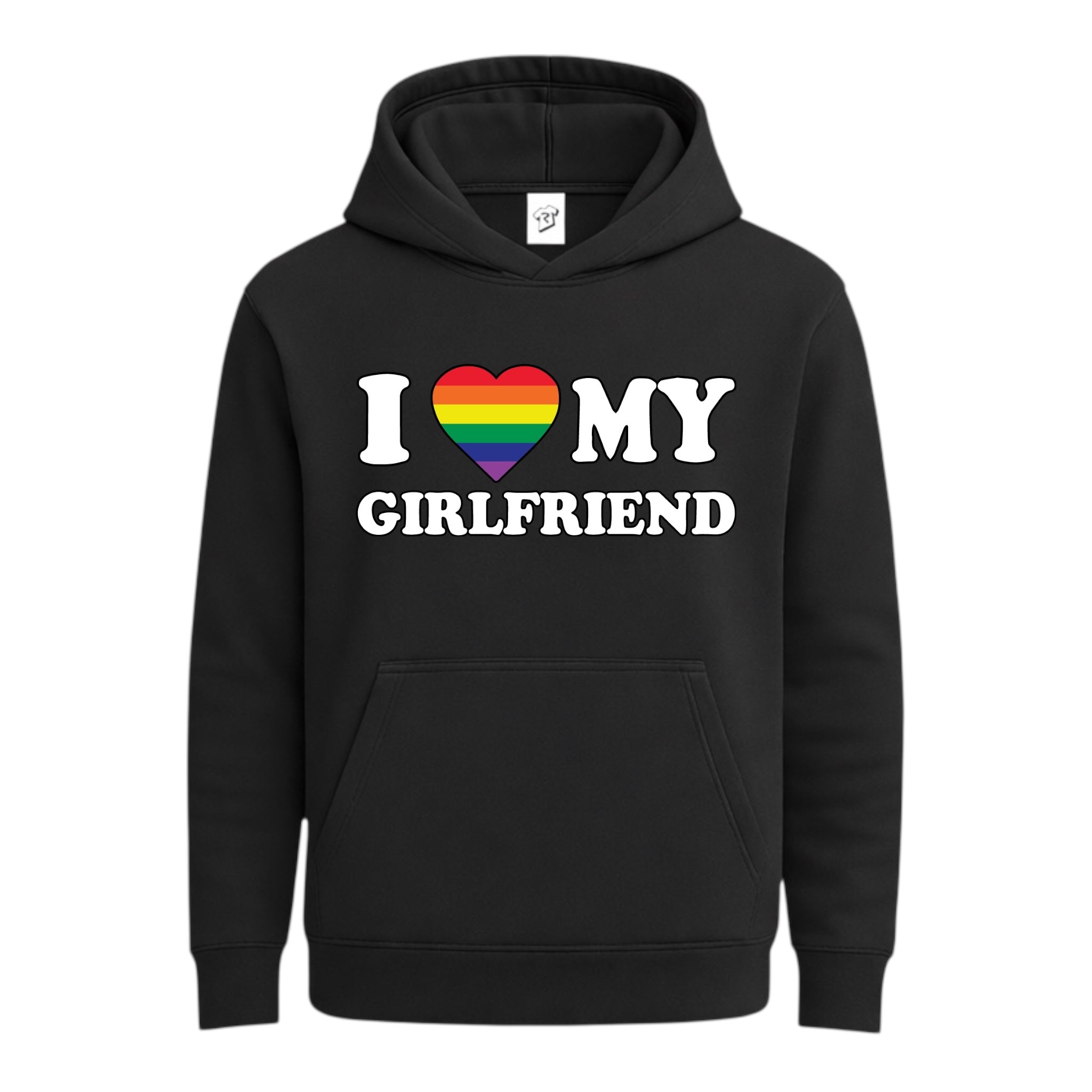Tees Club streetwear hoodie I Love My Girlfriend (Pride) - Hoodie Navy Size M detail
