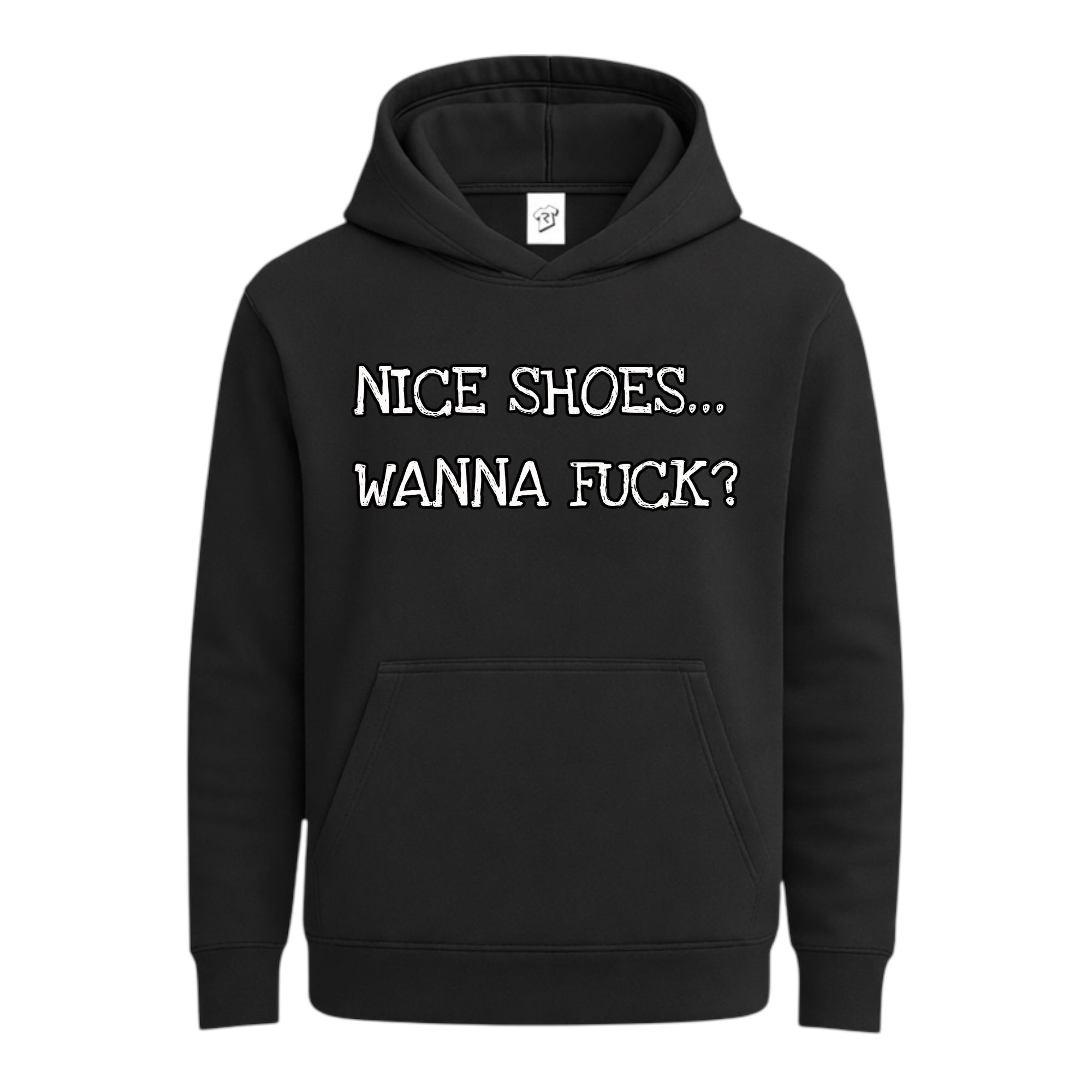 Tees Club streetwear hoodie Nice Shoes...Wanna Fuck? - Hoodie Navy Size S back view