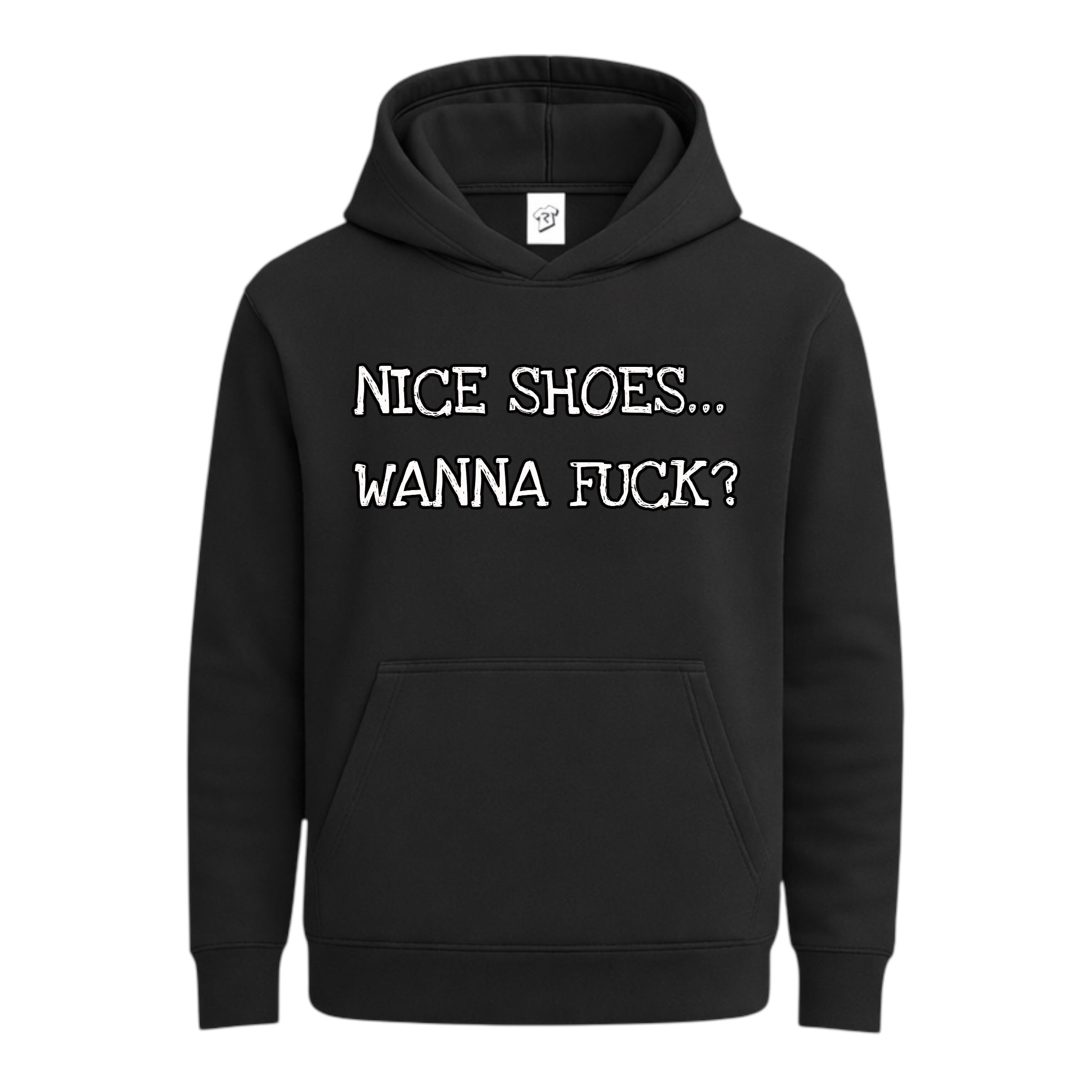 Tees Club streetwear hoodie Nice Shoes...Wanna Fuck? - Hoodie Navy Size S back view