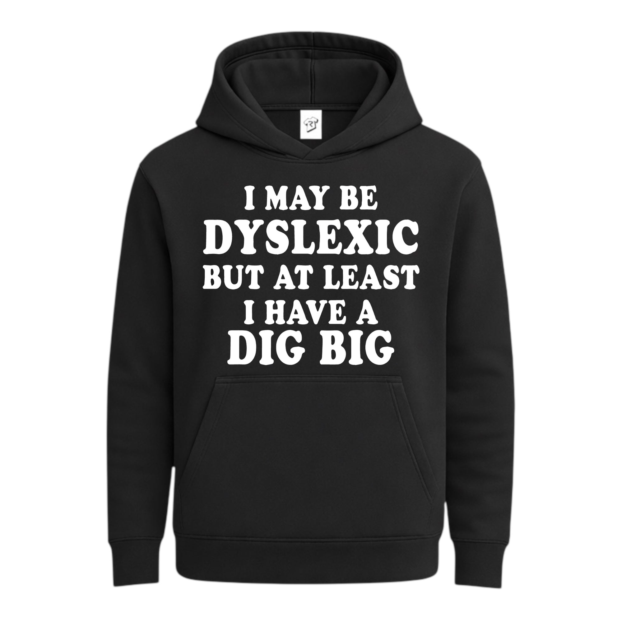 Tees Club streetwear hoodie I May Be Dyslexic But at Least I Have a Dig Big - Hoodie Navy Size S back view