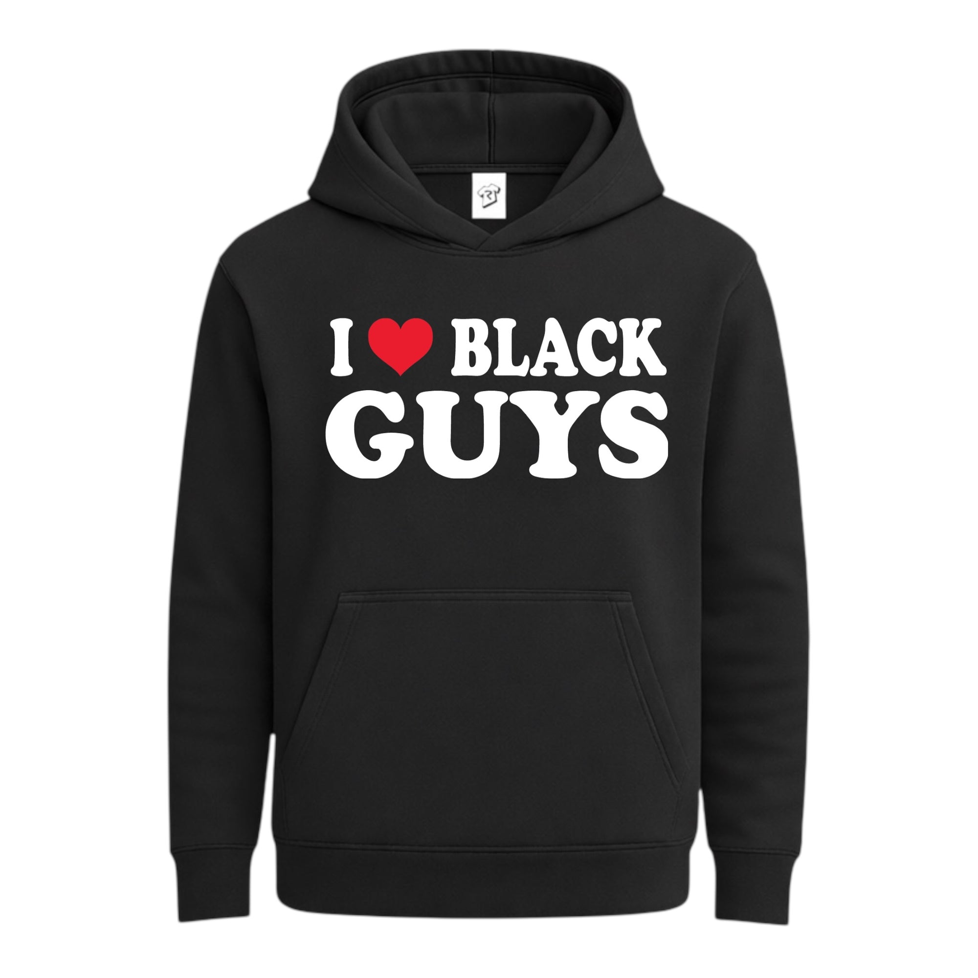 Tees Club streetwear hoodie I Love Black Guys - Hoodie Navy Size S back view