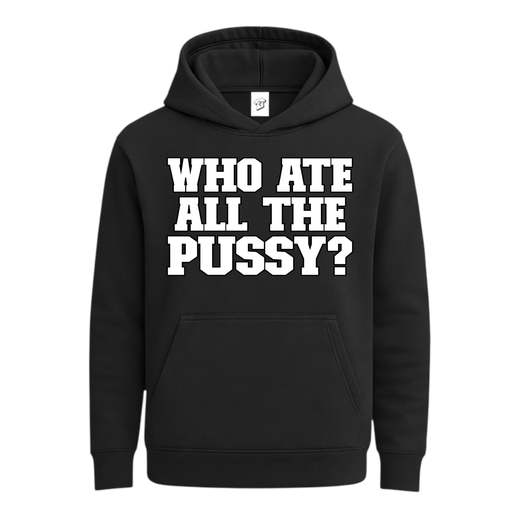 Tees Club streetwear hoodie Who Ate All The Pussy? - Hoodie Navy Size M detail