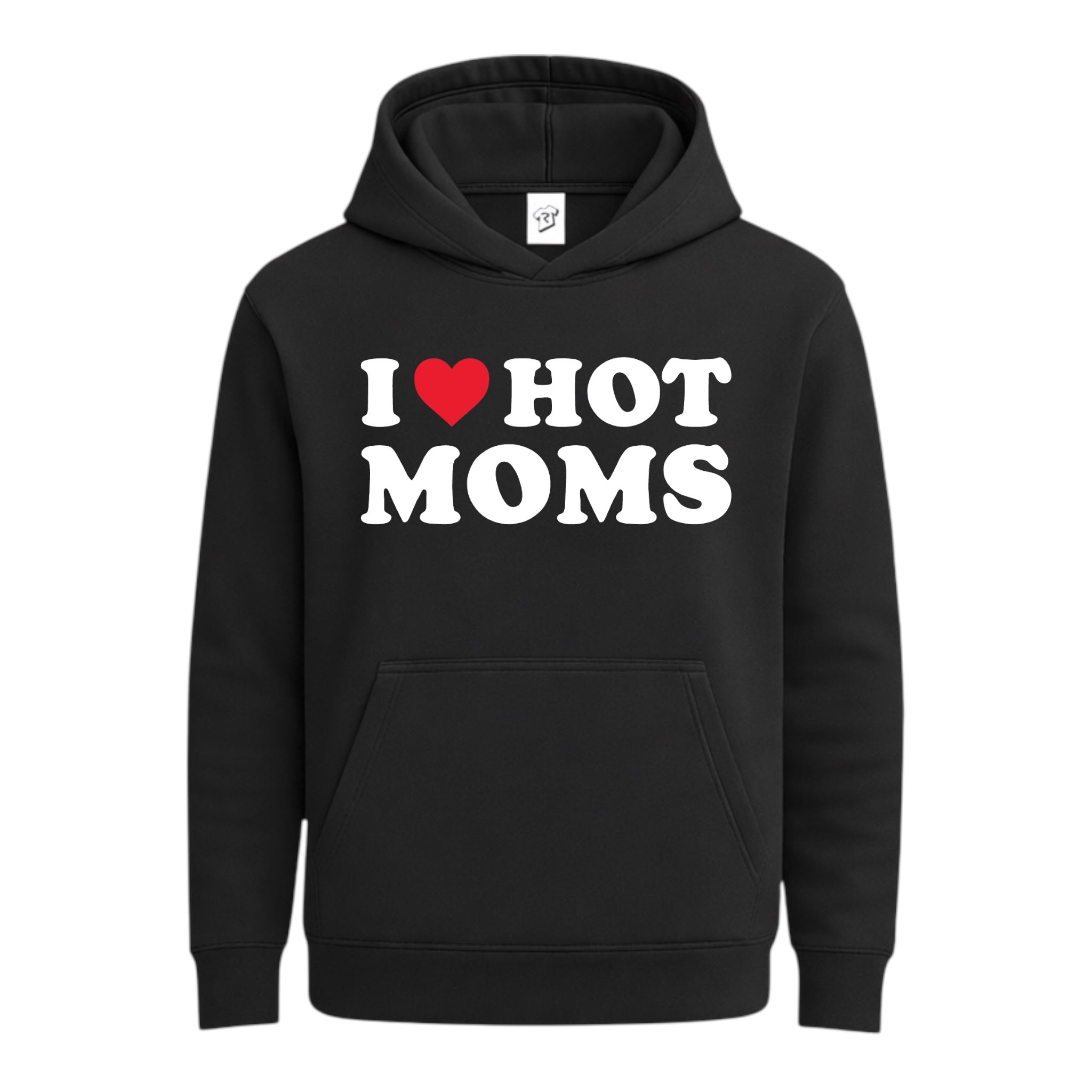 Tees Club streetwear hoodie I Love Hot Moms - Hoodie Navy Size S front view