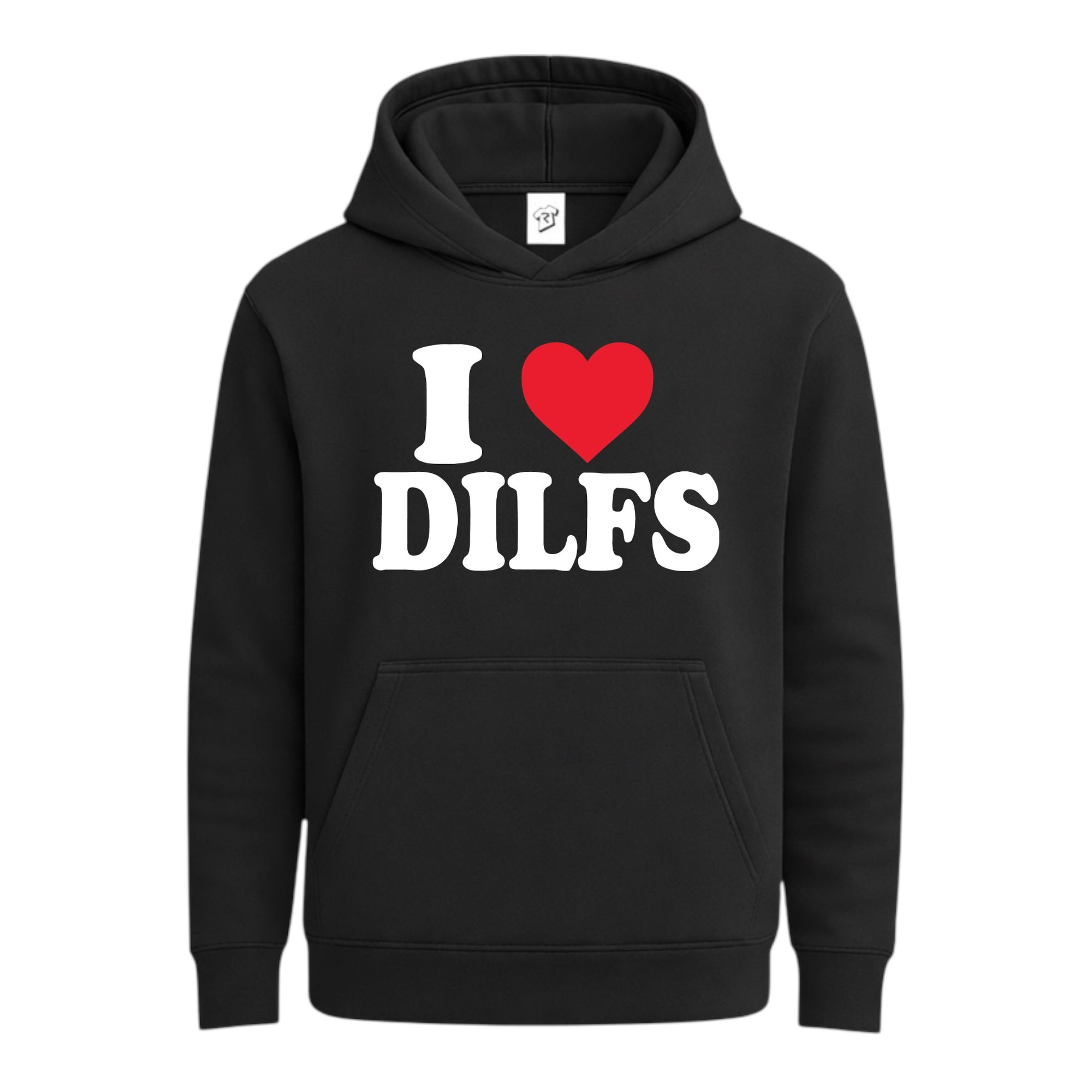 Tees Club streetwear hoodie I Love DILFS - Hoodie Navy Size S back view