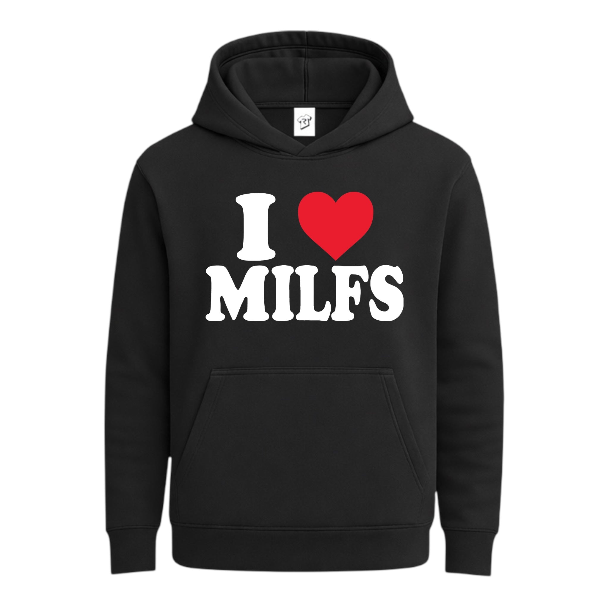 Tees Club streetwear hoodie I Love MILFS - Hoodie Navy Size S back view