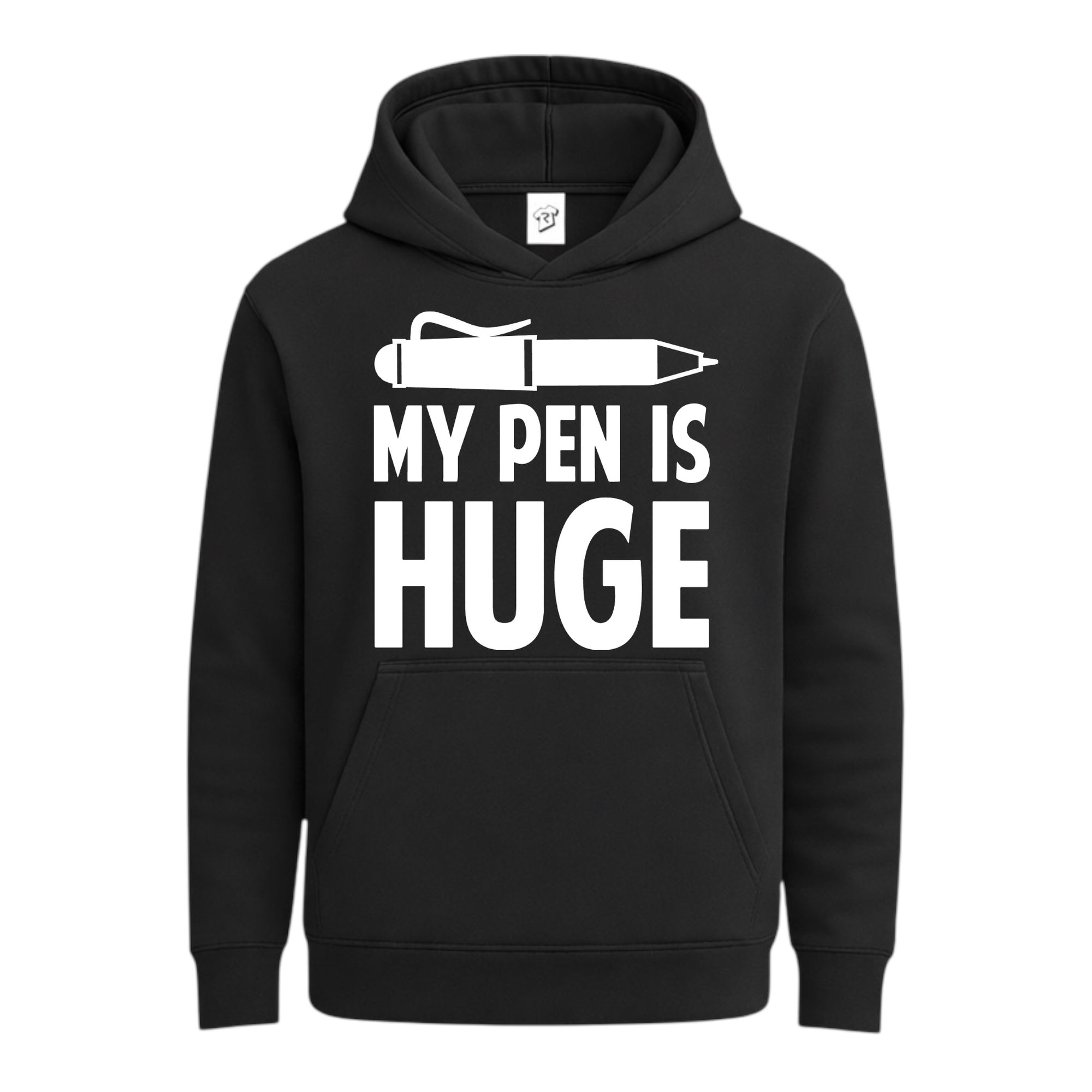 Tees Club streetwear hoodie My Pen Is Huge - Hoodie Navy Size S back view