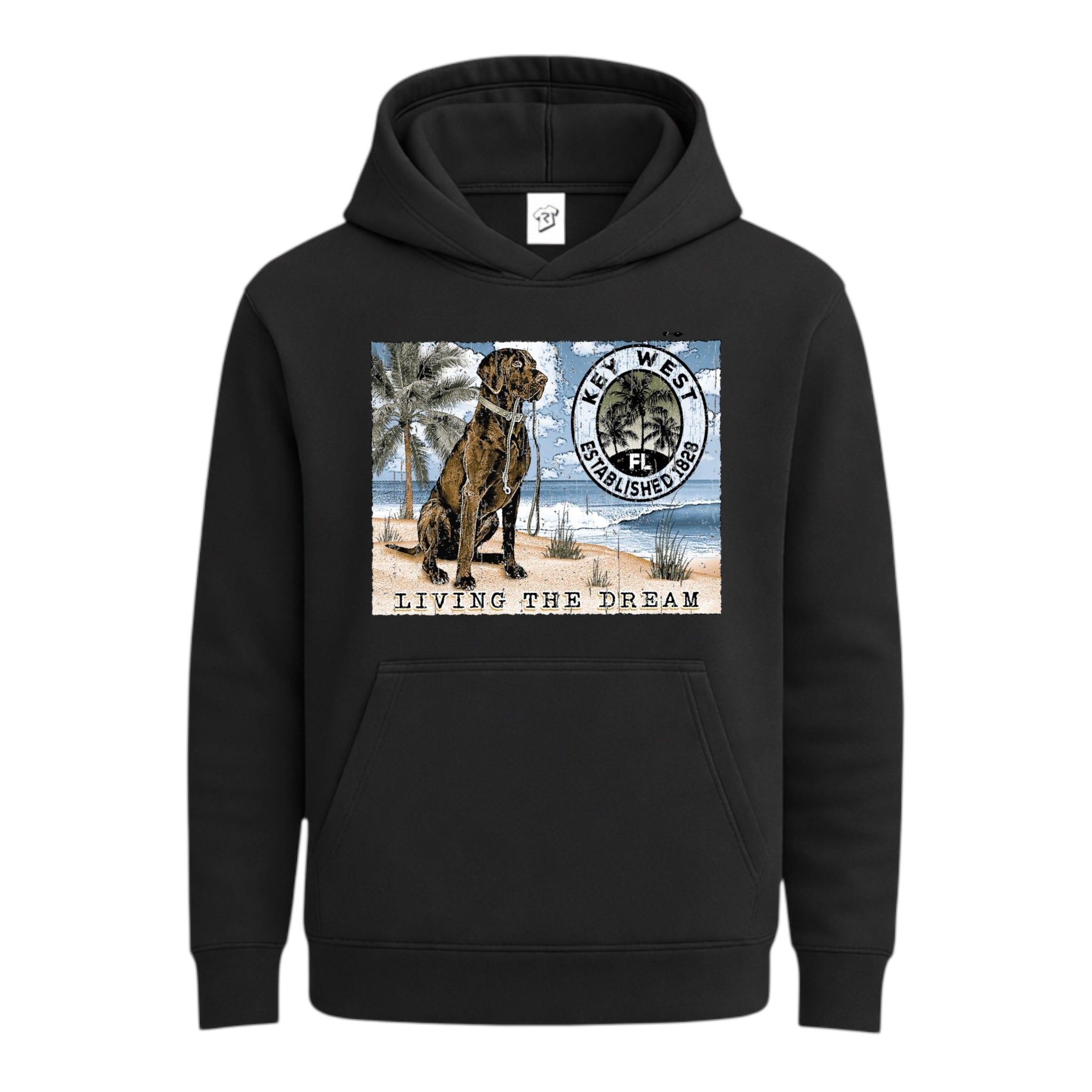 Tees Club streetwear hoodie Black Lab Dog KW - Hoodie Navy Size M detail