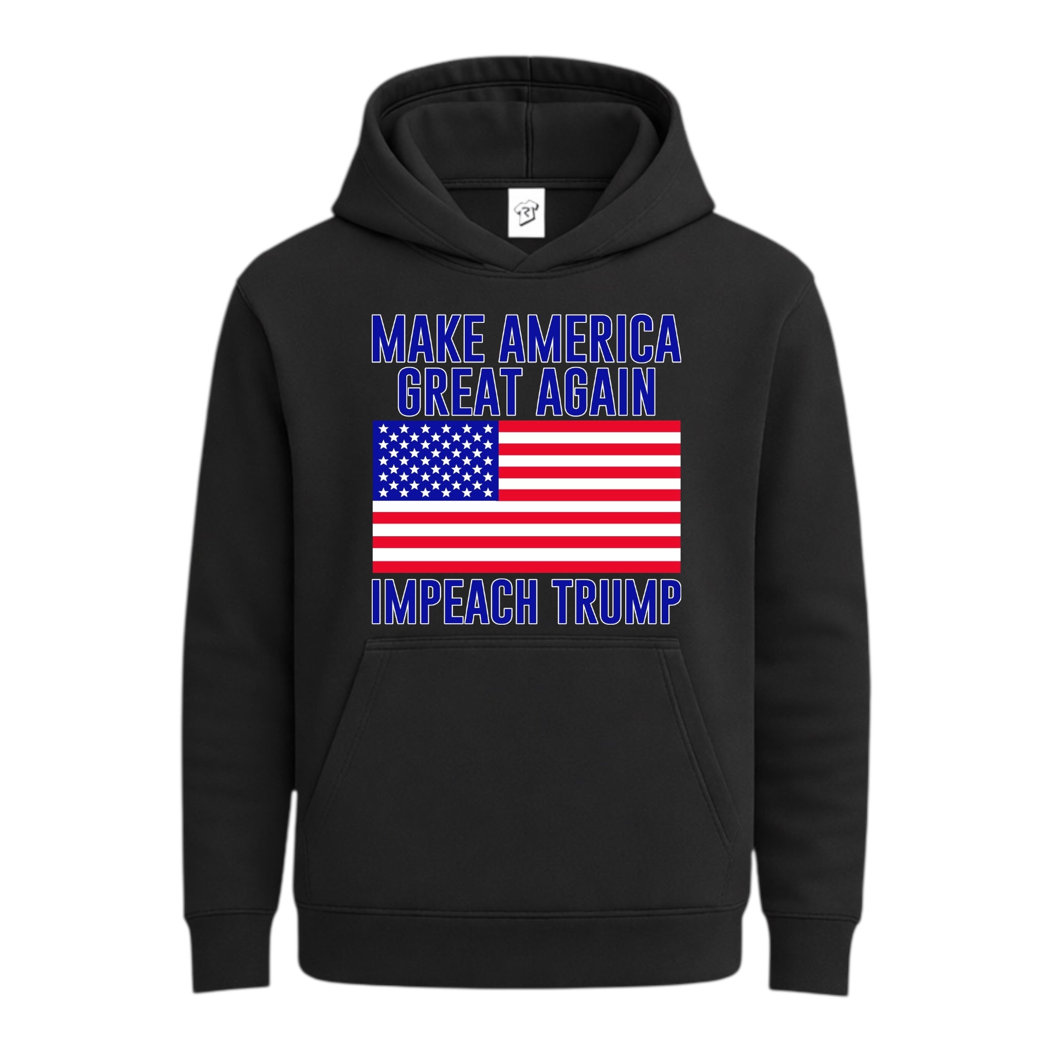 Tees Club streetwear hoodie Impeach Trump - Hoodie Navy Size M detail