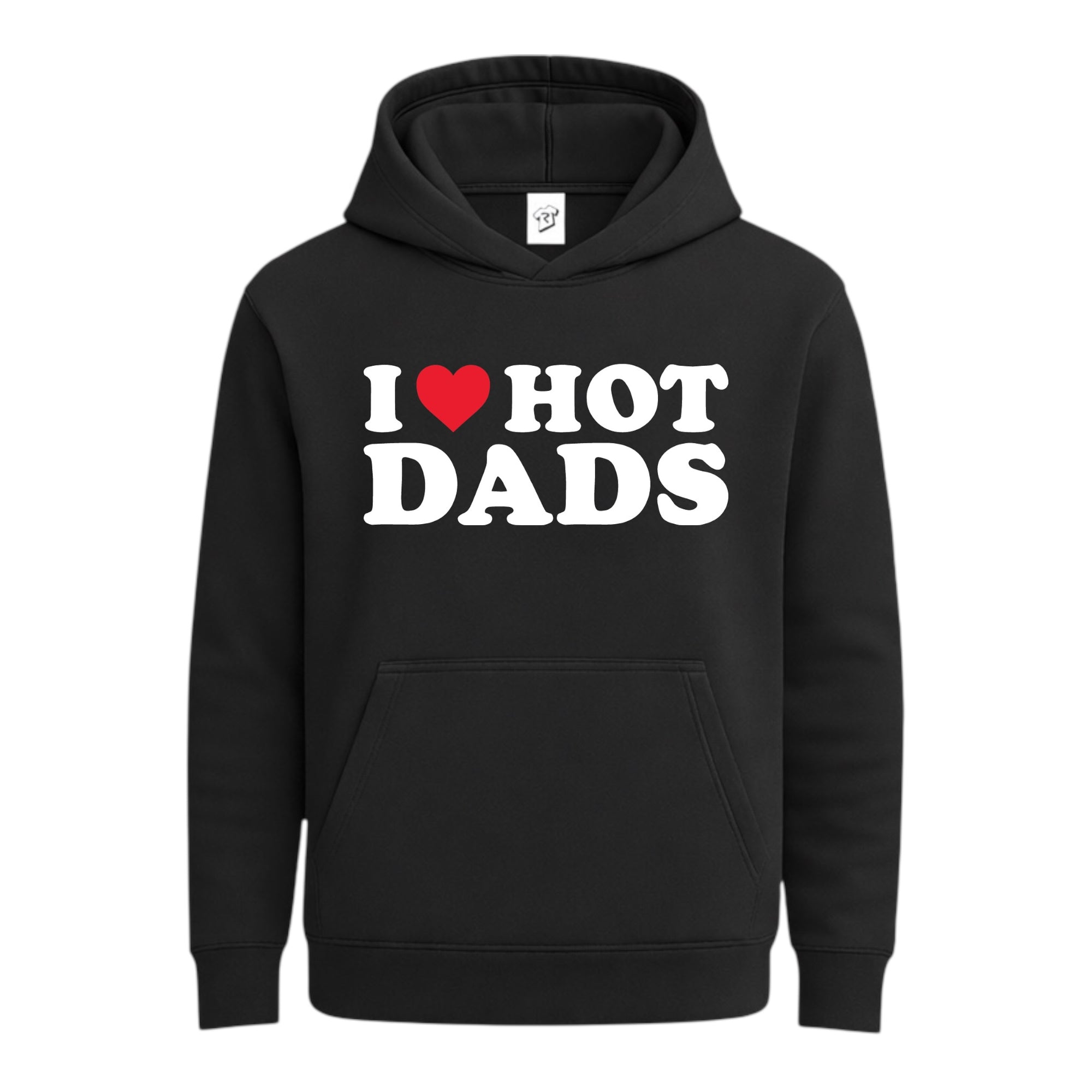 Tees Club streetwear hoodie I Love Hot Dads - Hoodie Navy Size S back view