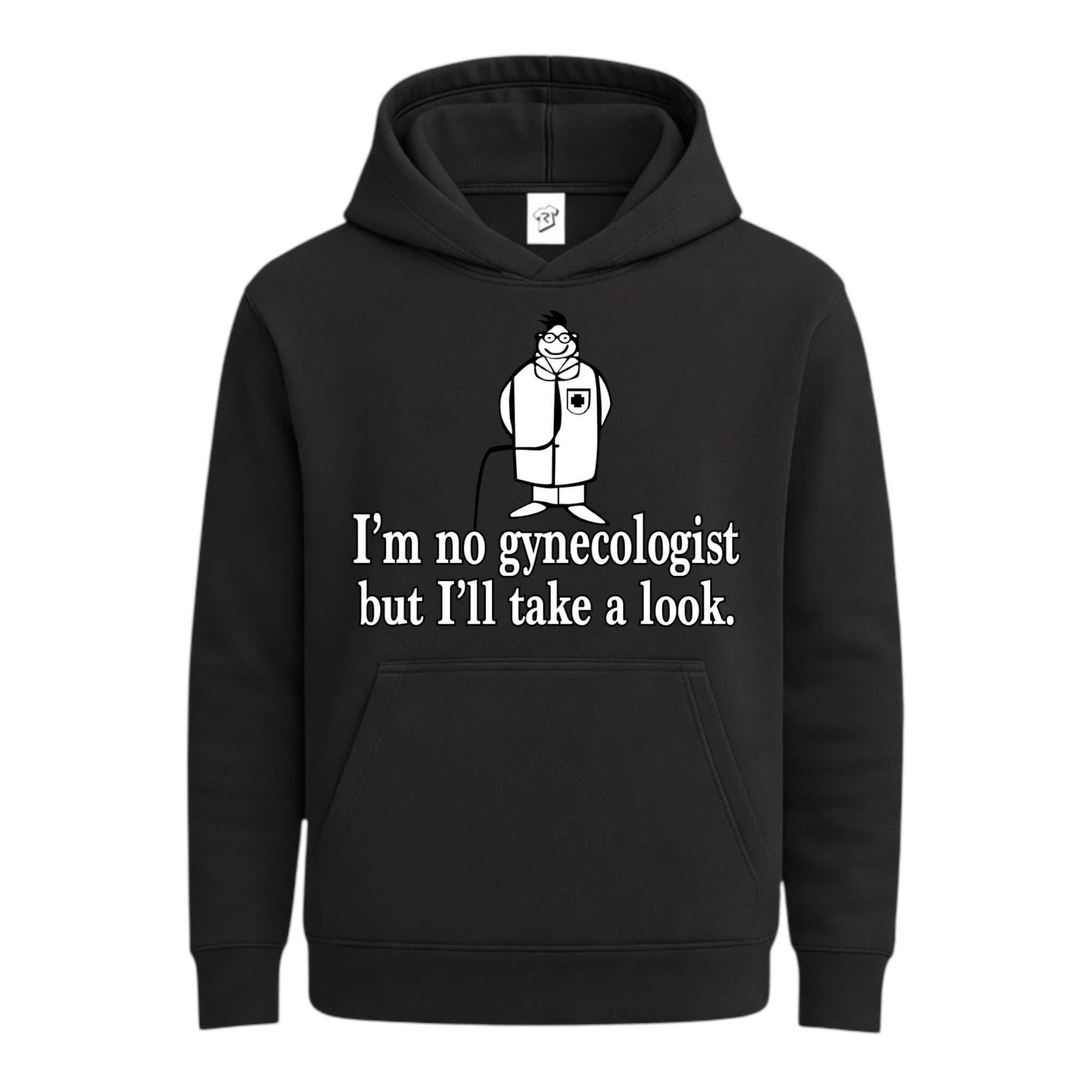 Tees Club streetwear hoodie I'm No Gynecologist But I'll Take a Look - Hoodie Navy Size M detail