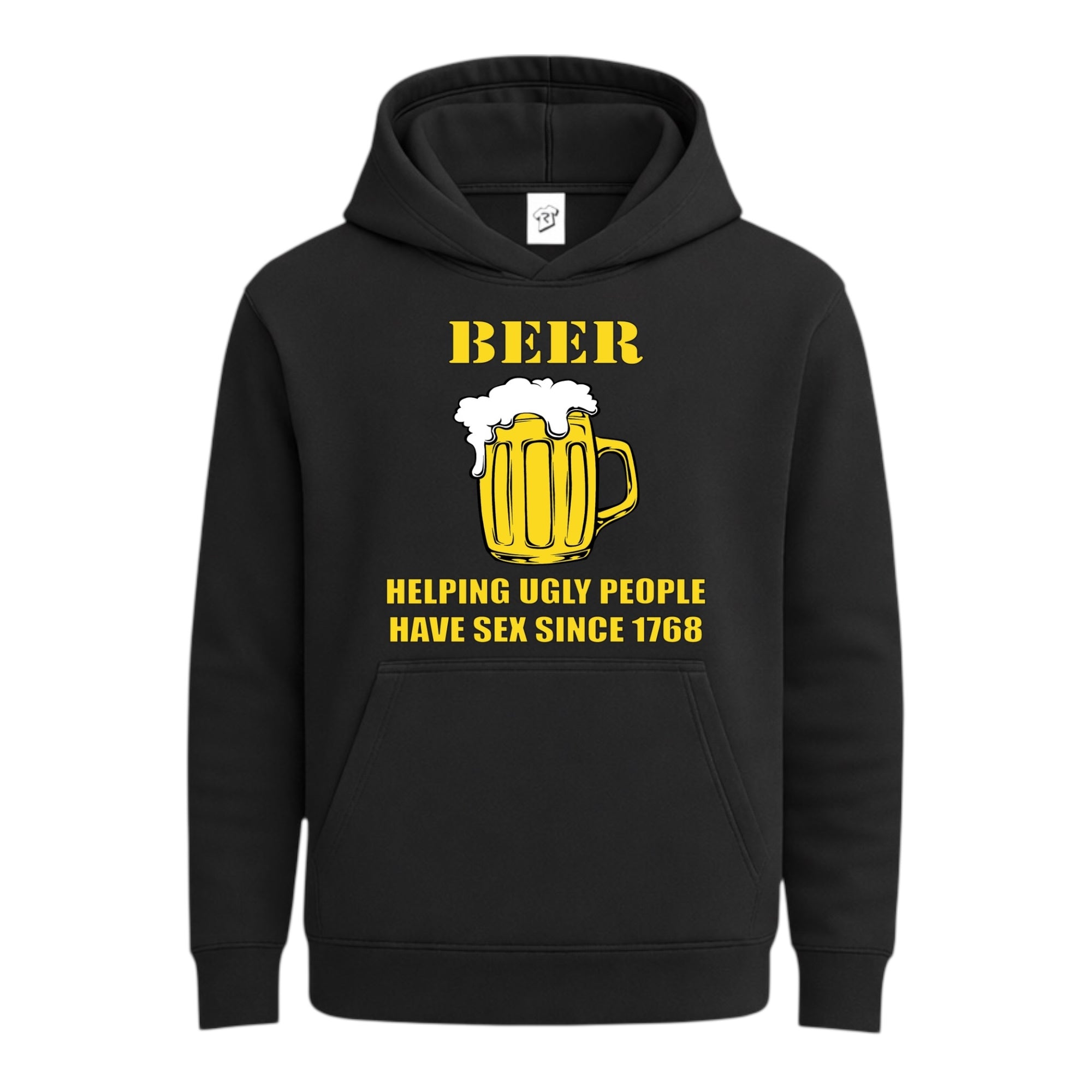 Tees Club streetwear hoodie Beer Helping Ugly People Have Sex - Hoodie Navy Size S front view