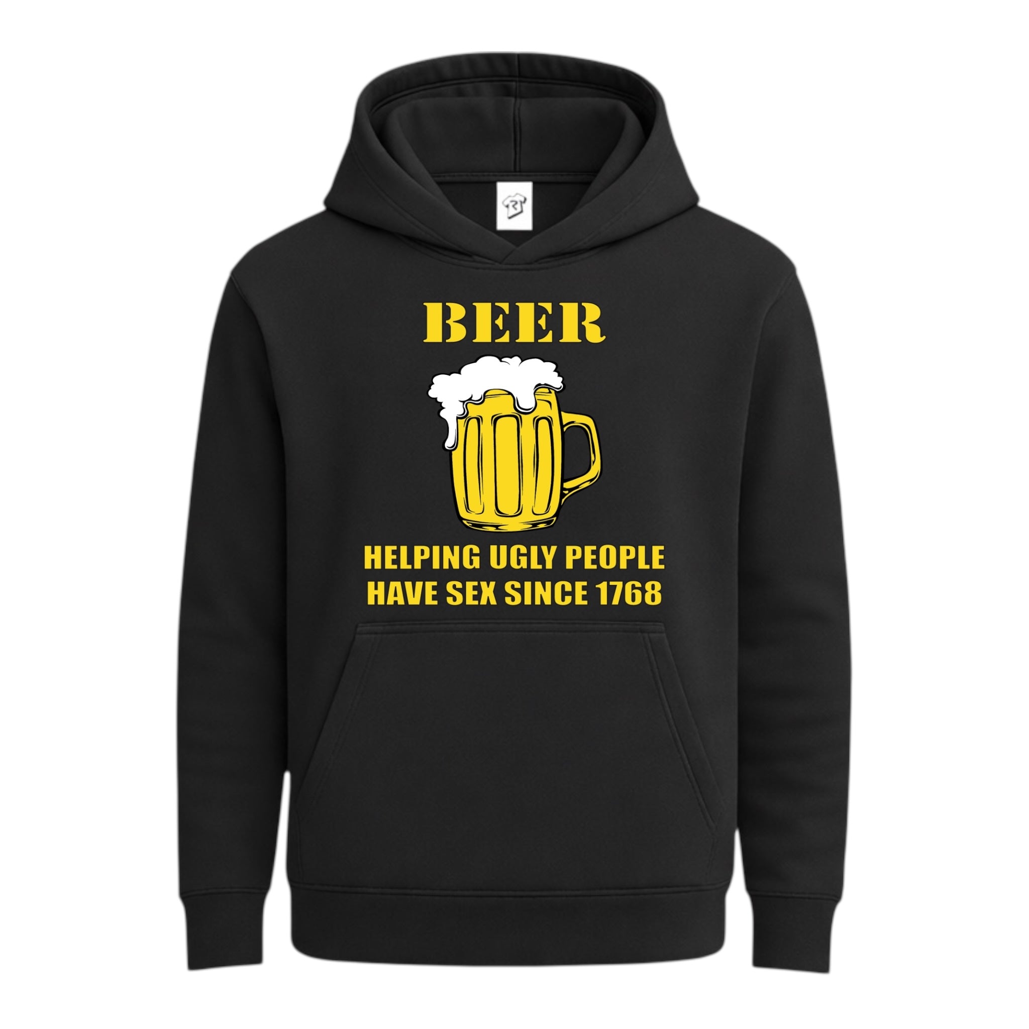 Tees Club streetwear hoodie Beer Helping Ugly People Have Sex - Hoodie Navy Size S front view