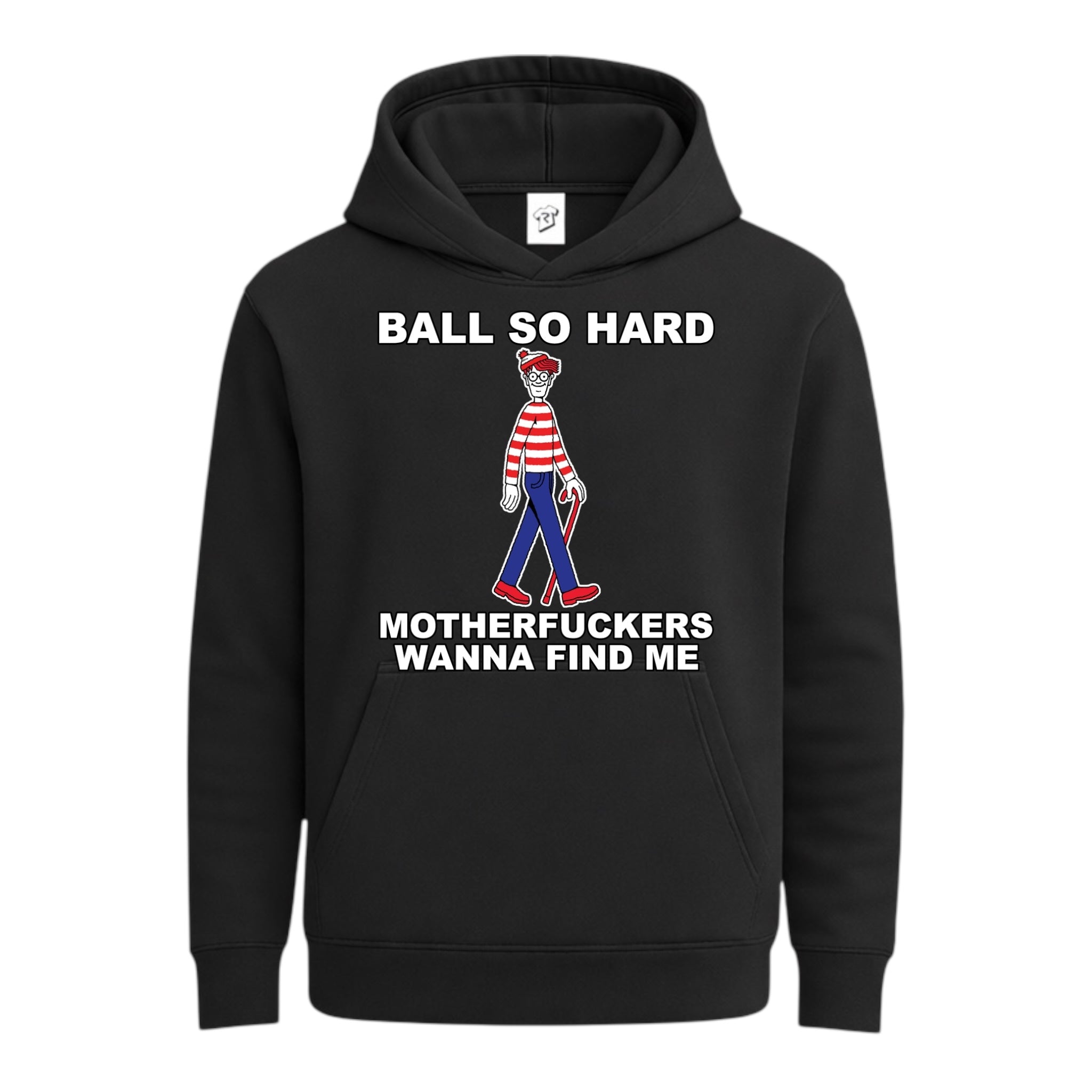 Tees Club streetwear hoodie Ball So Hard Motherfuckers Wanna Find Me (Waldo) - Hoodie Navy Size M detail