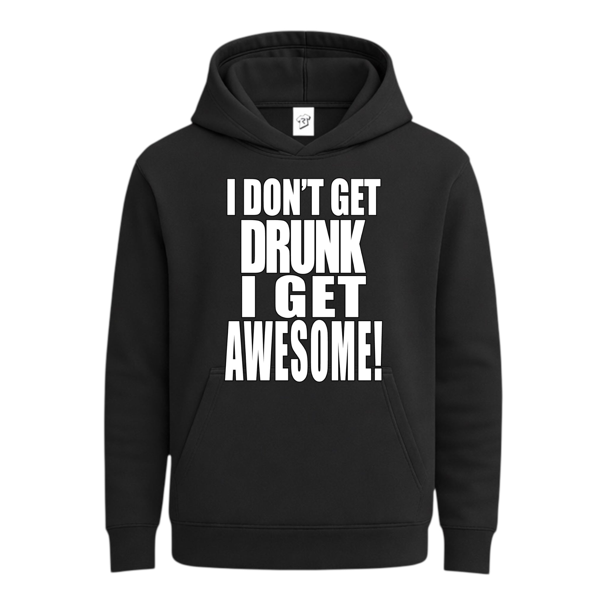 Tees Club streetwear hoodie I Don't Get Drunk I Get Awesome - Hoodie Navy Size M detail