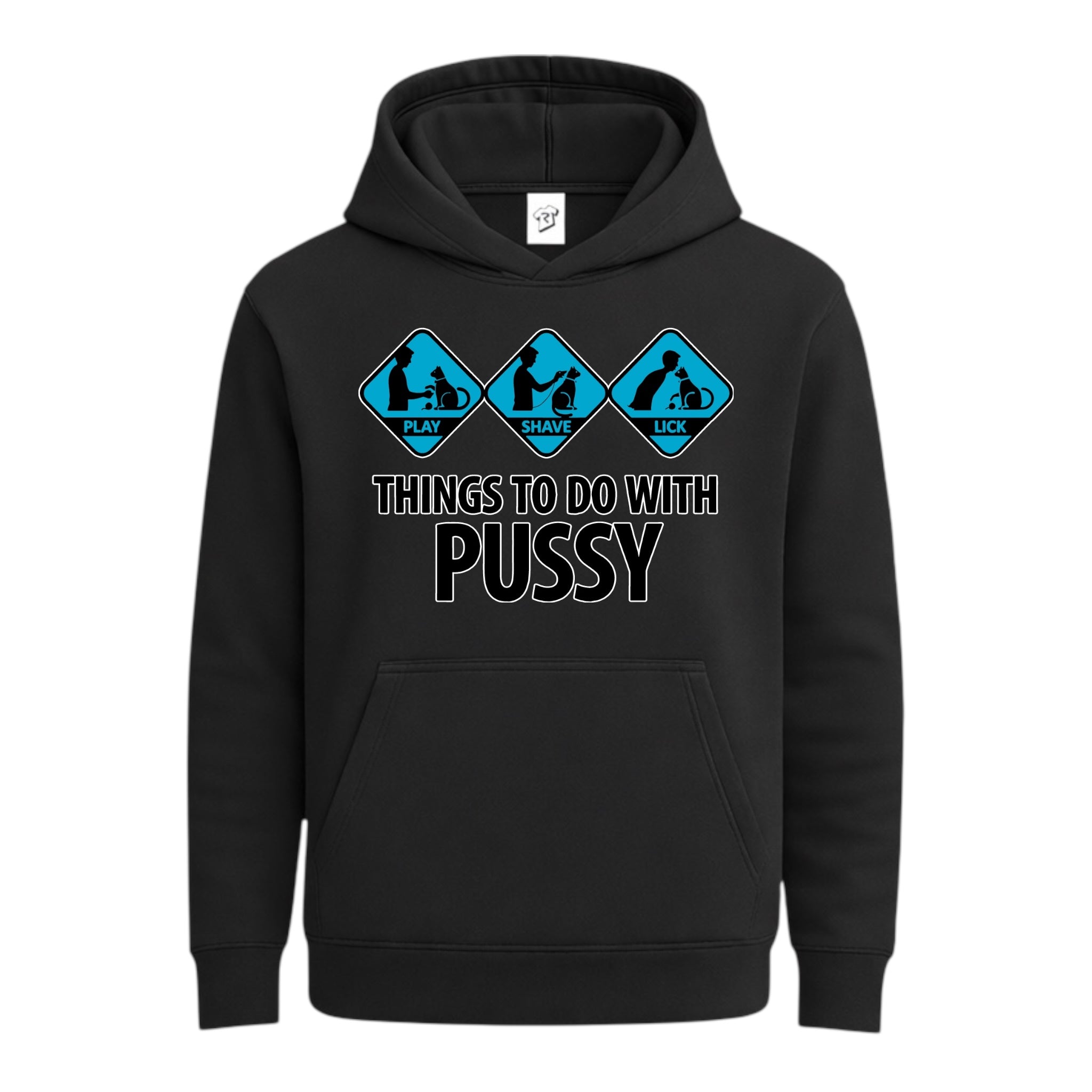 Tees Club streetwear hoodie Things to Do With Pussy - Hoodie Navy Size S back view