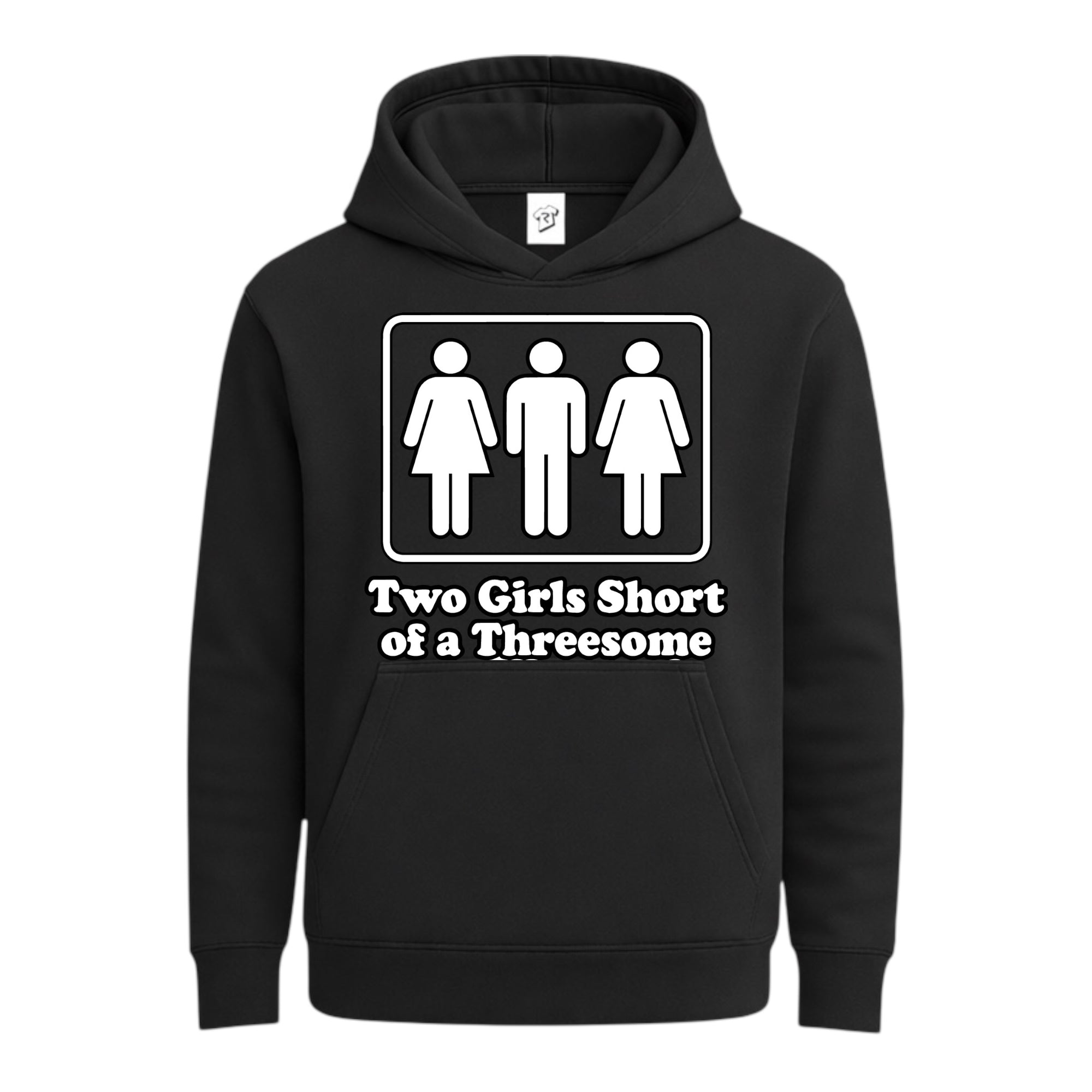 Tees Club streetwear hoodie Two Girls Short of a Threesome - Hoodie Navy Size S back view