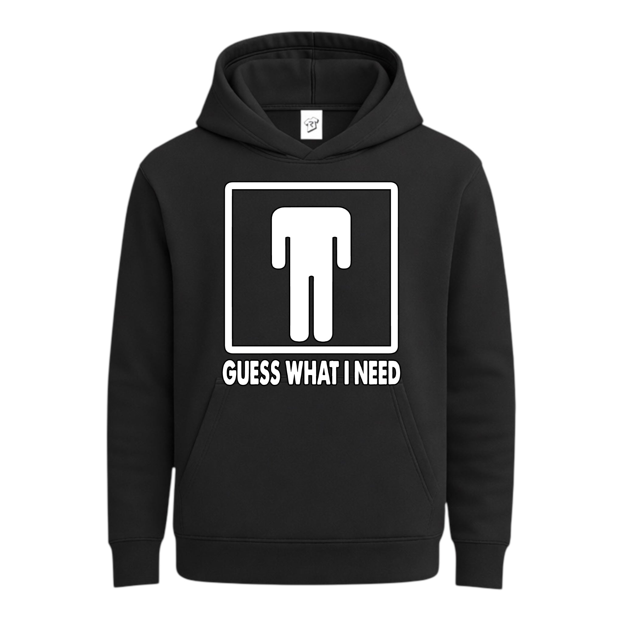 Tees Club streetwear hoodie Guess What I Need - Hoodie Navy Size S back view