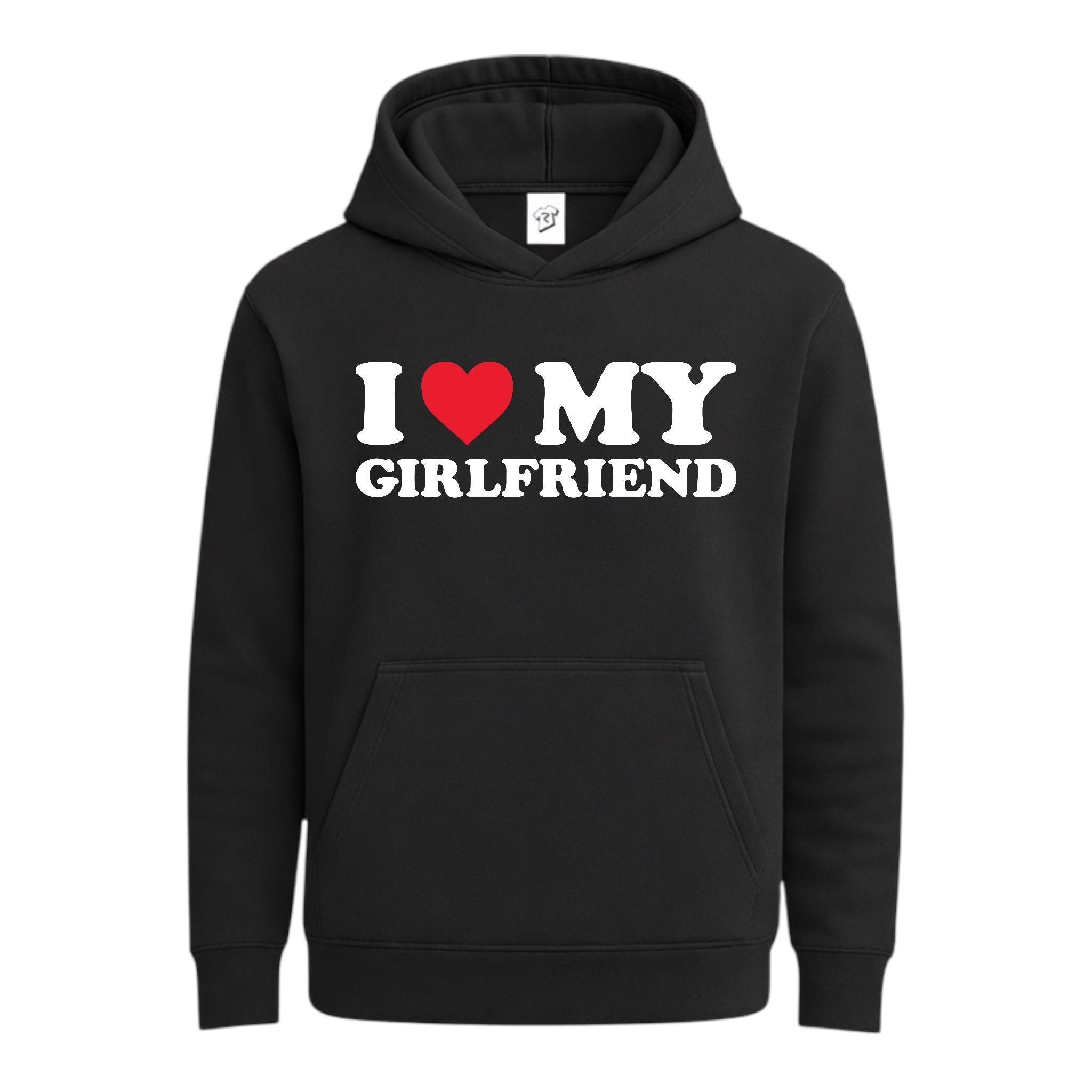 Tees Club streetwear hoodie I Love My Girlfriend - Hoodie Navy Size S back view