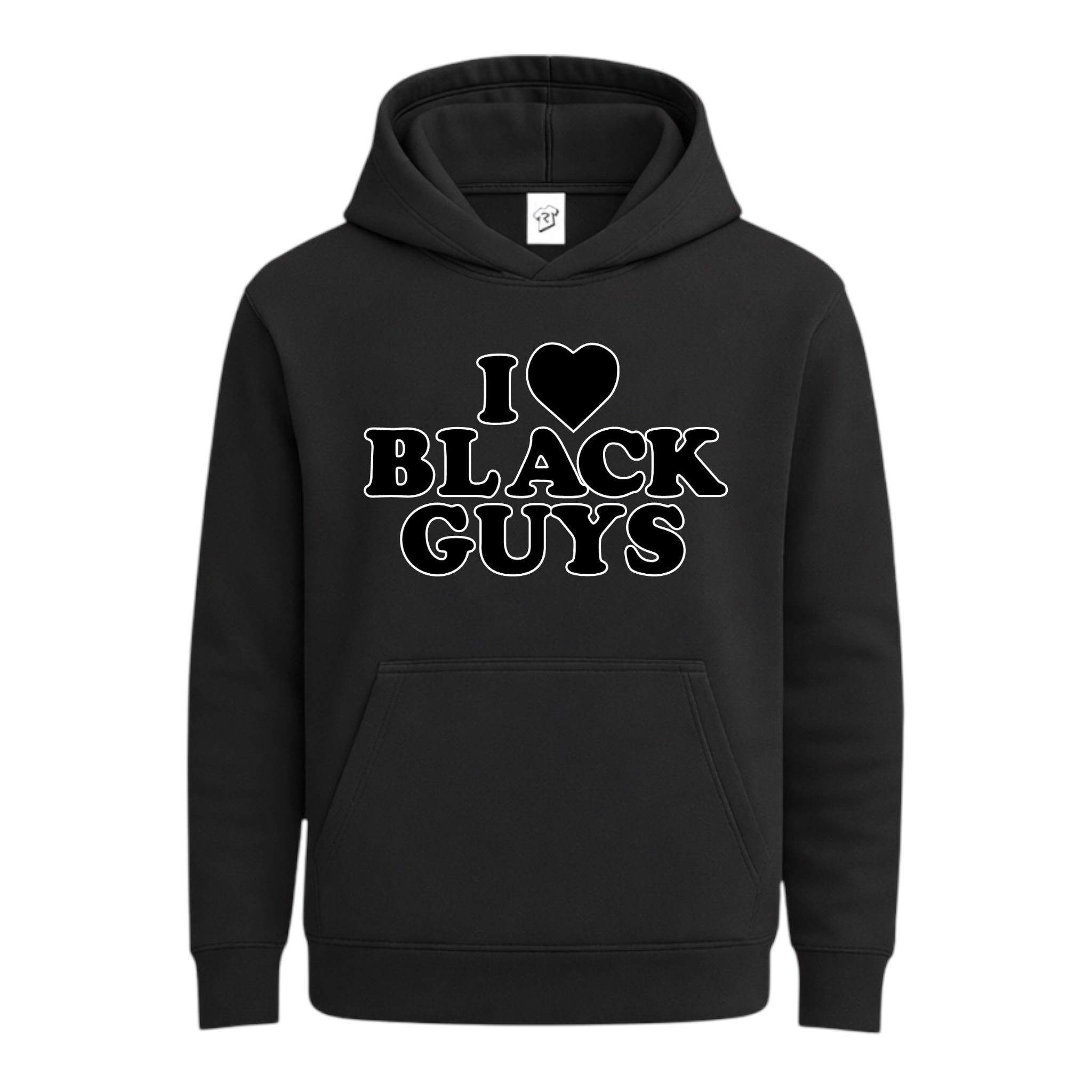 Tees Club streetwear hoodie I Love Black Guys (Black) - Hoodie Navy Size S back view