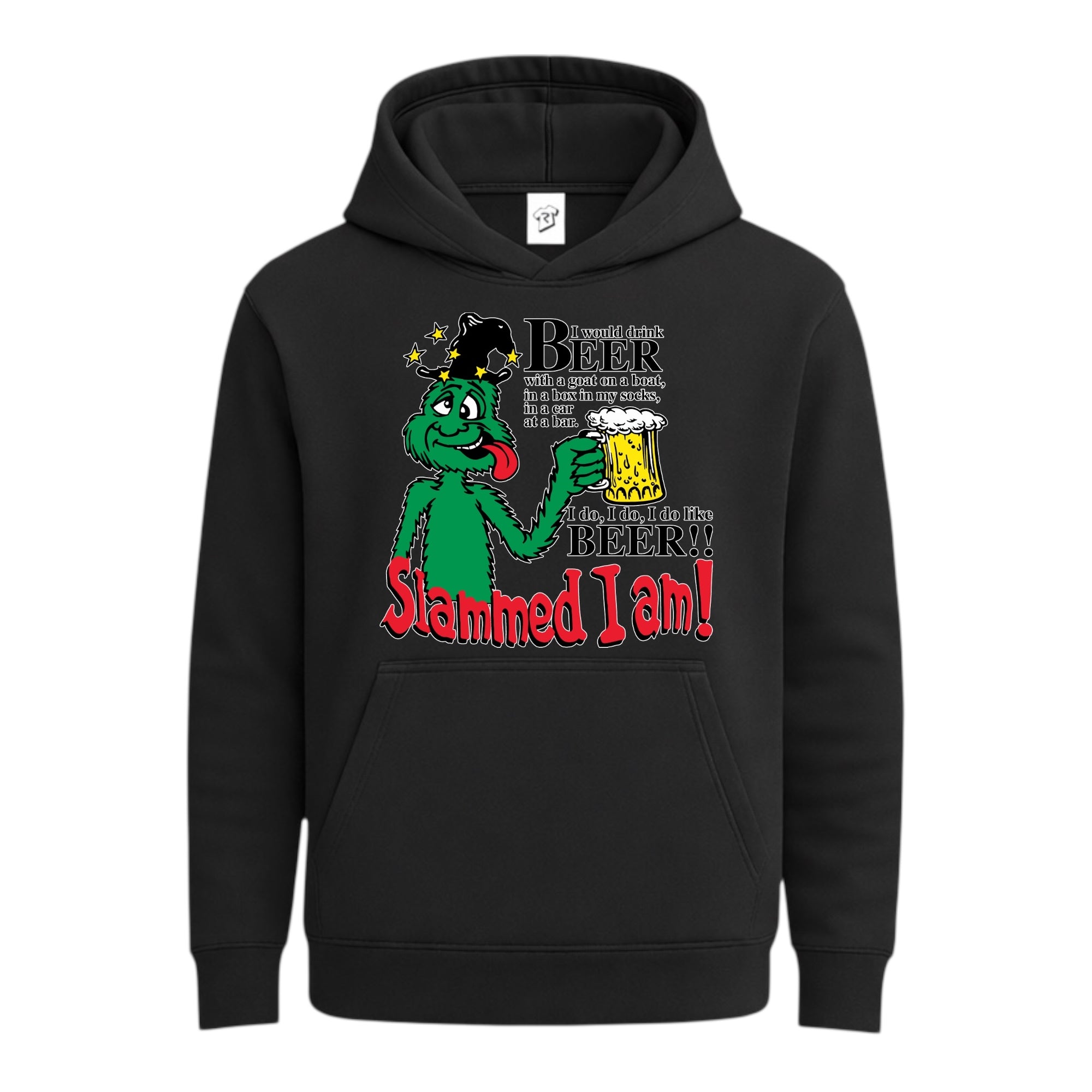 Tees Club streetwear hoodie Slammed I Am Beer - Hoodie Navy Size S back view