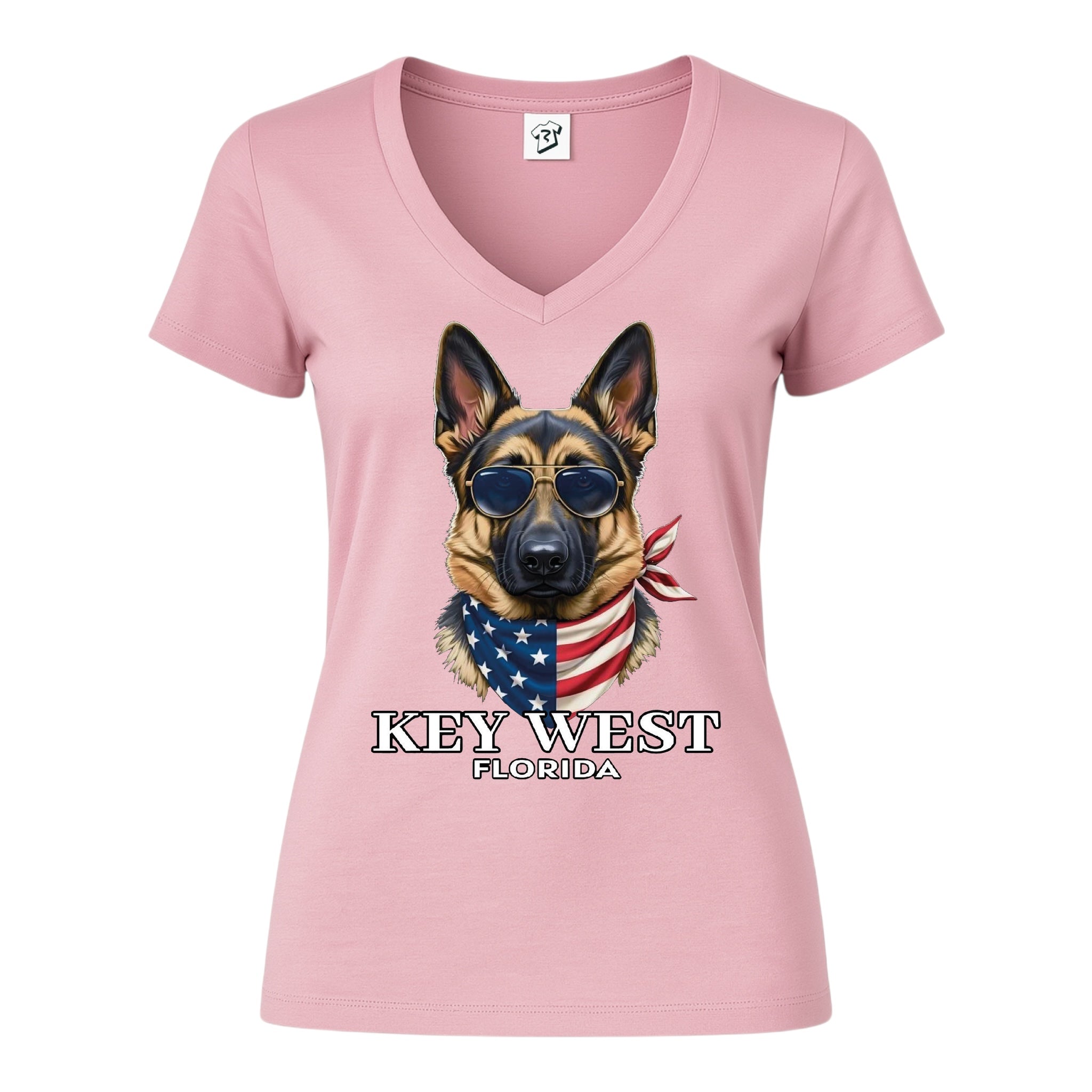 Tees Club v-neck t-shirt German Shepherd KW - V-Neck Tee Black Size S detail