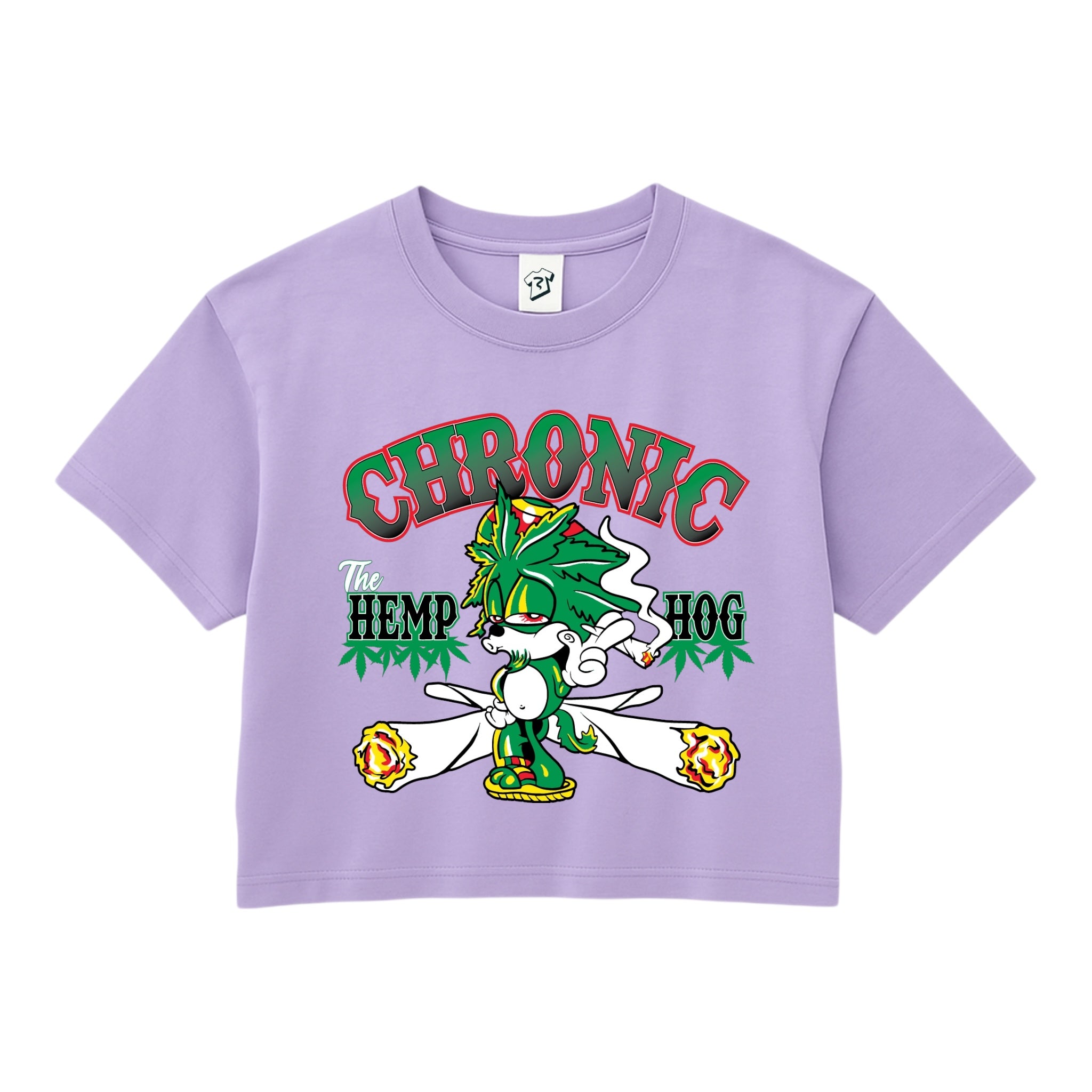 Tees Club crop top Chronic Hemp Dog - Crop Top Black Size XS front view