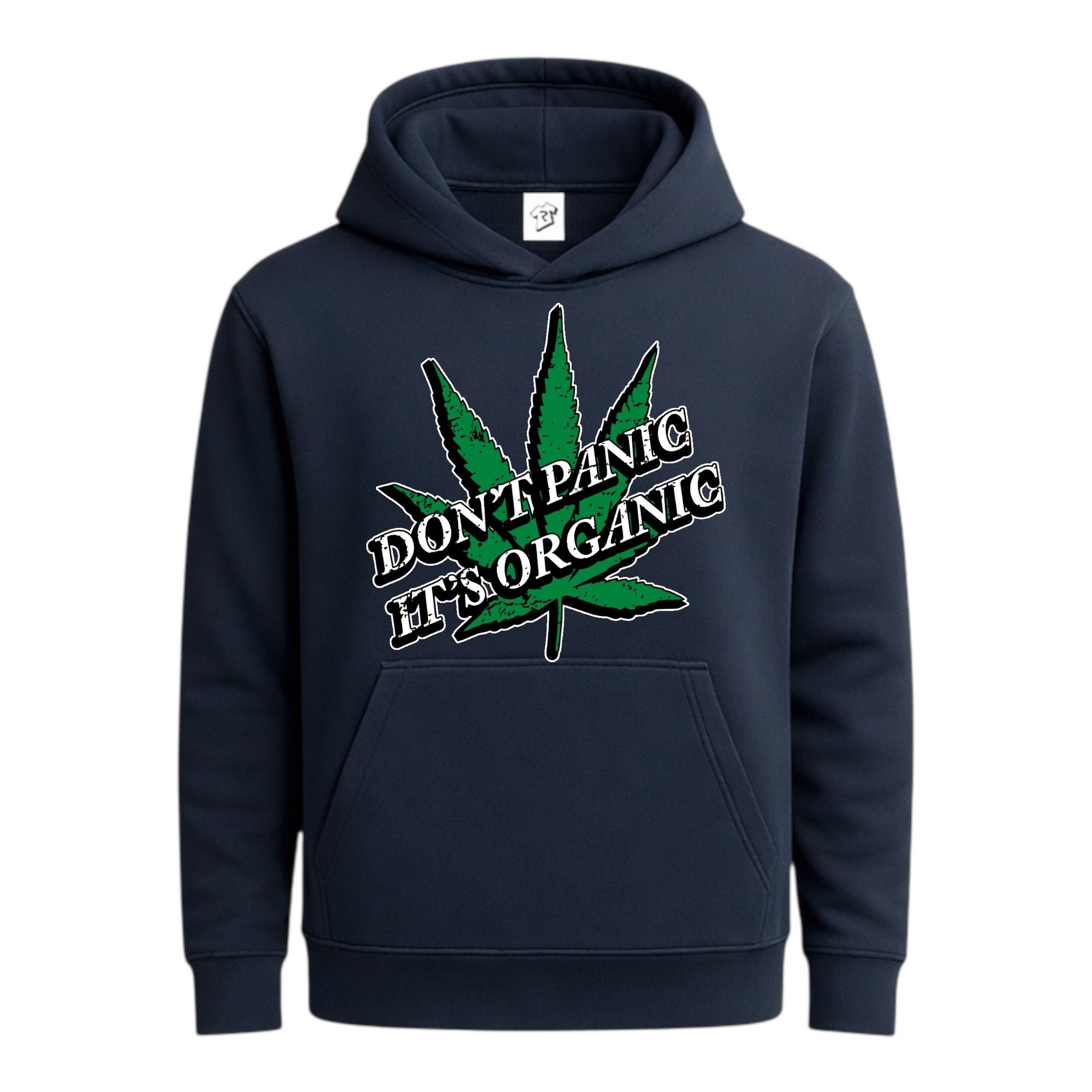 Tees Club streetwear hoodie Don't Panic It's Organic - Hoodie Navy Size S front view