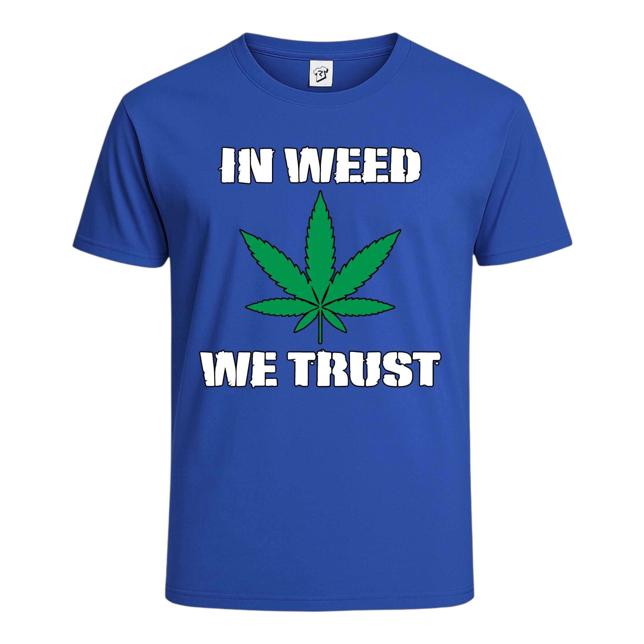 Tees Club graphic tee In Weed We Trust - Cotton Tee Navy Size 2XL detail