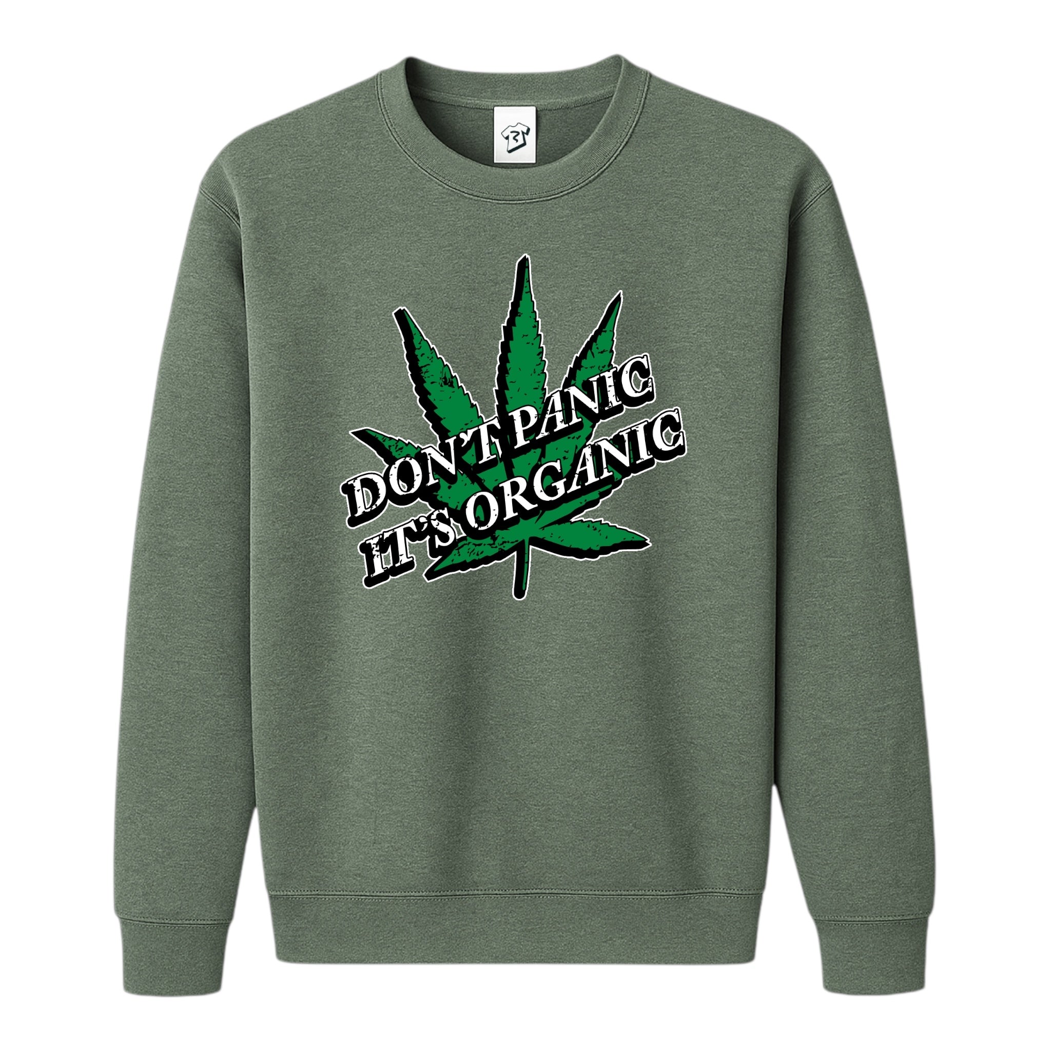 Tees Club crewneck sweatshirt Don't Panic It's Organic - Sweatshirt Black Size M detail