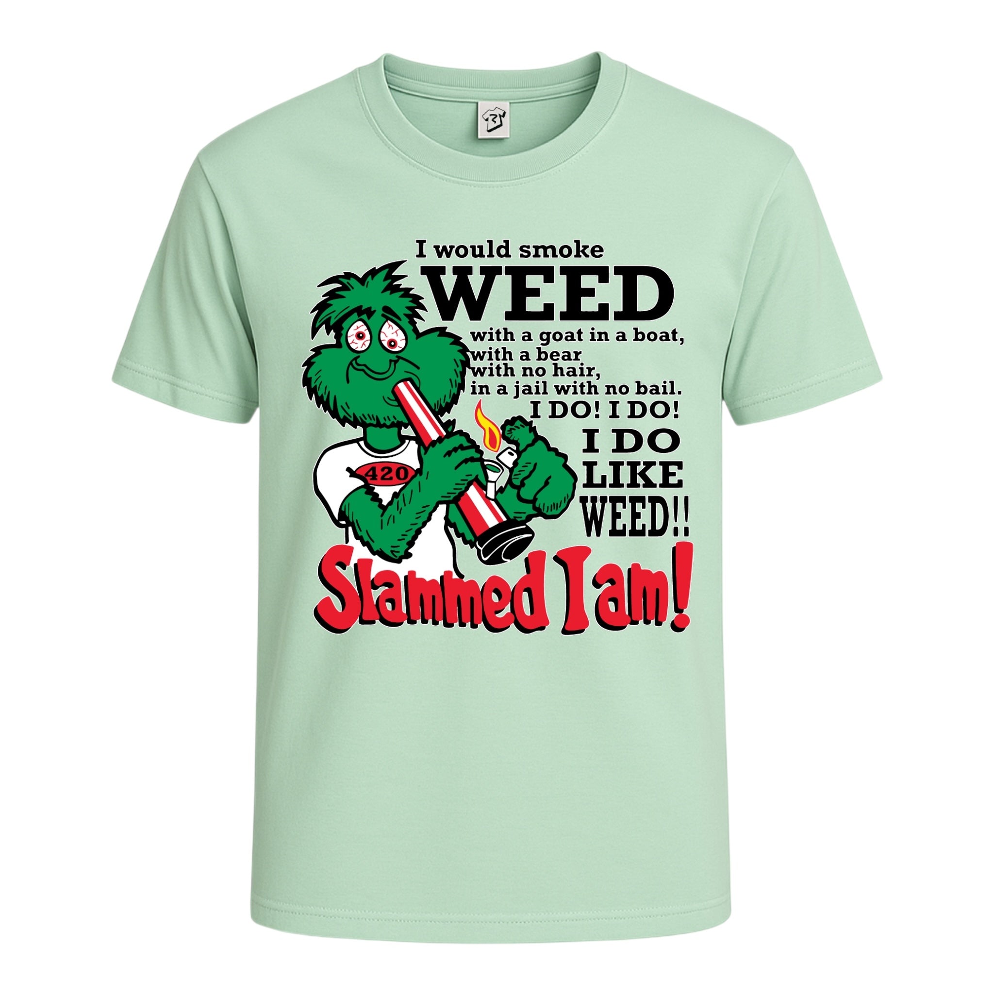 Tees Club graphic tee Slammed I Am Weed - Cotton Tee Navy Size S front view