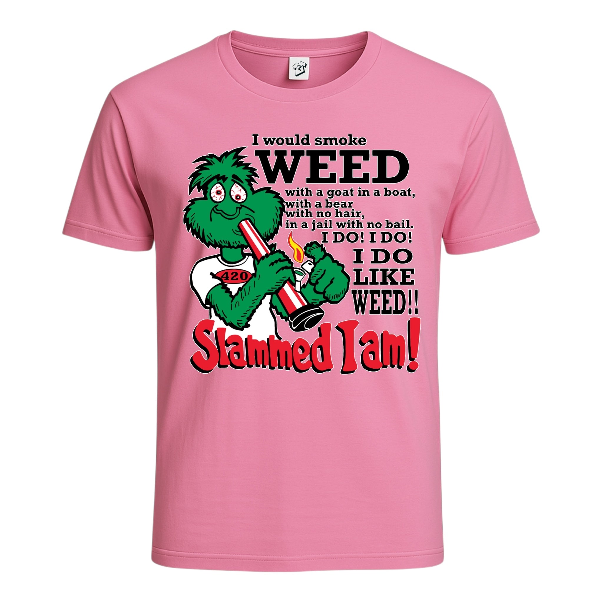 Tees Club graphic tee Slammed I Am Weed - Cotton Tee Navy Size XL detail