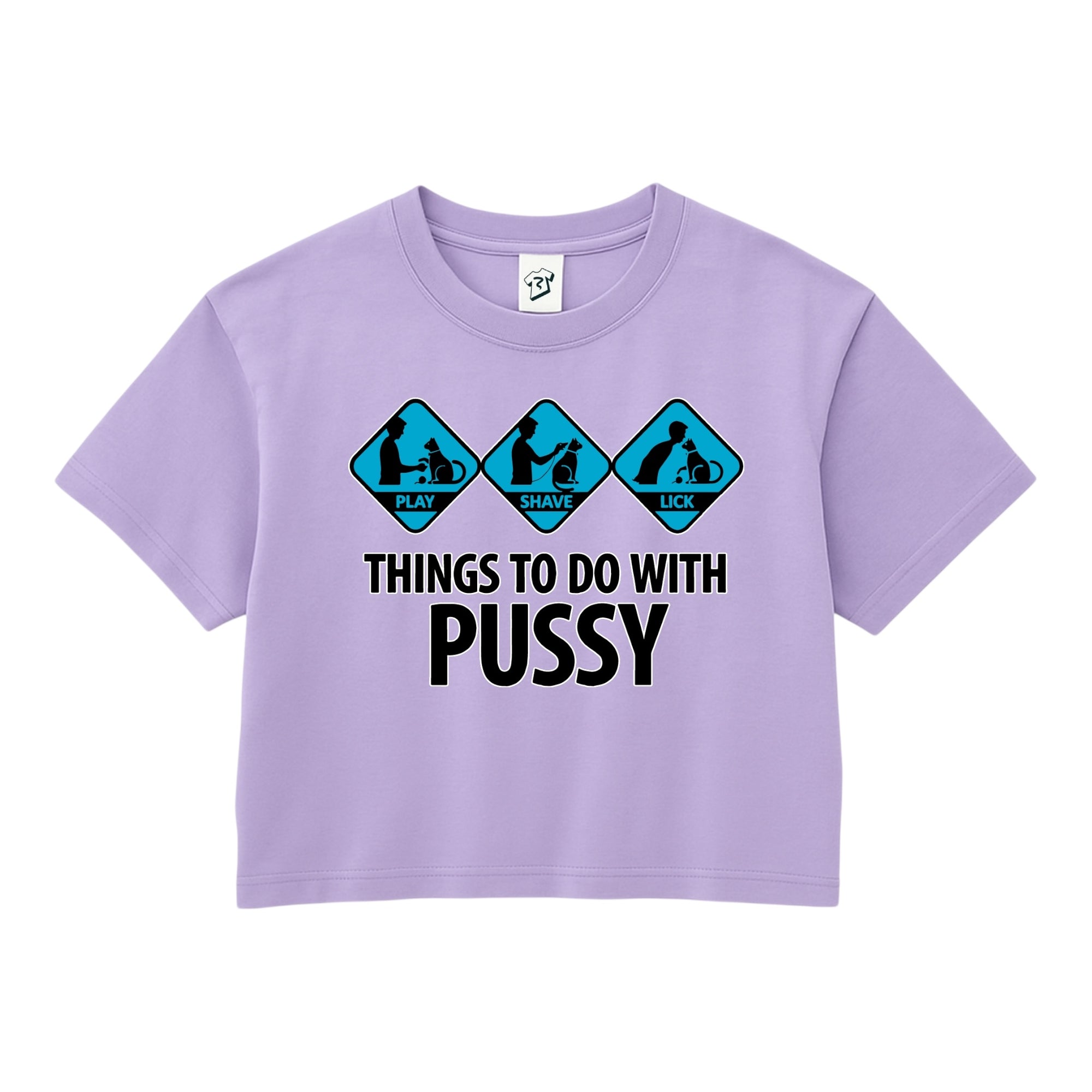 Tees Club crop top Things to Do With Pussy - Crop Top Black Size XS front view