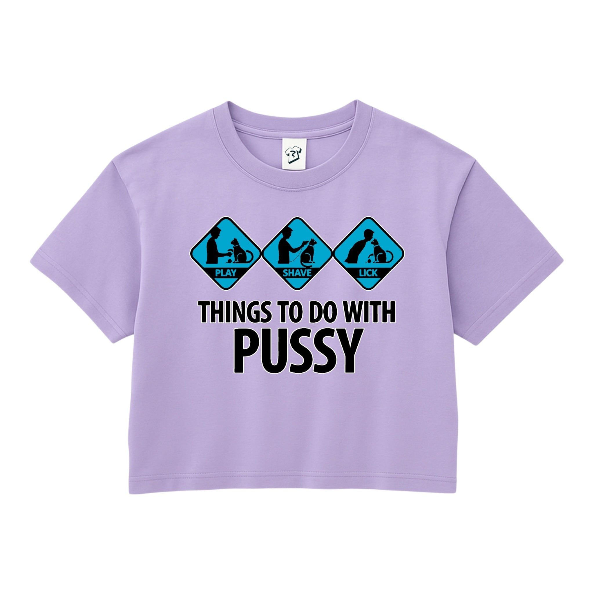 Tees Club crop top Things to Do With Pussy - Crop Top Black Size XS front view