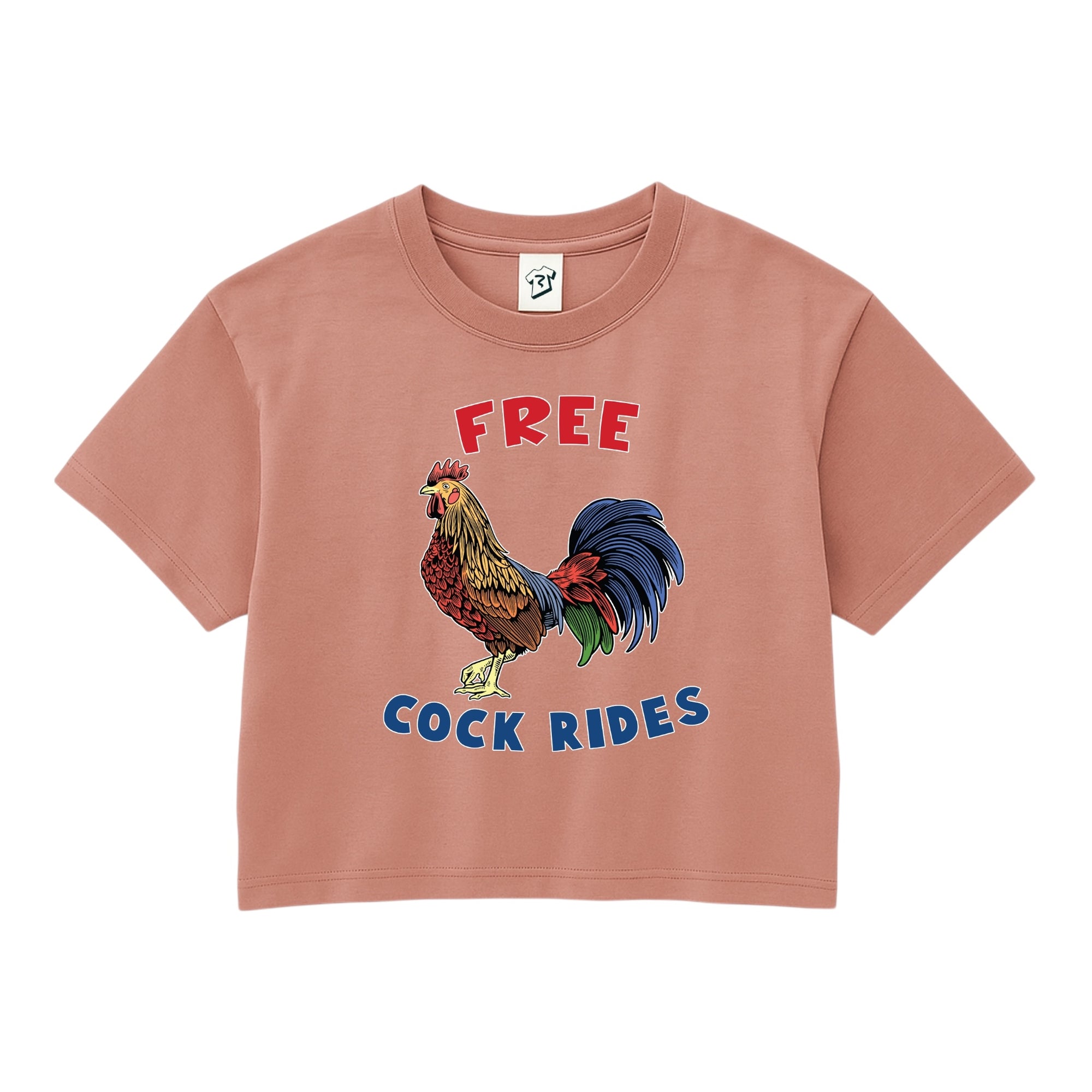 Tees Club crop top Free Cock Rides - Crop Top Black Size XS back view